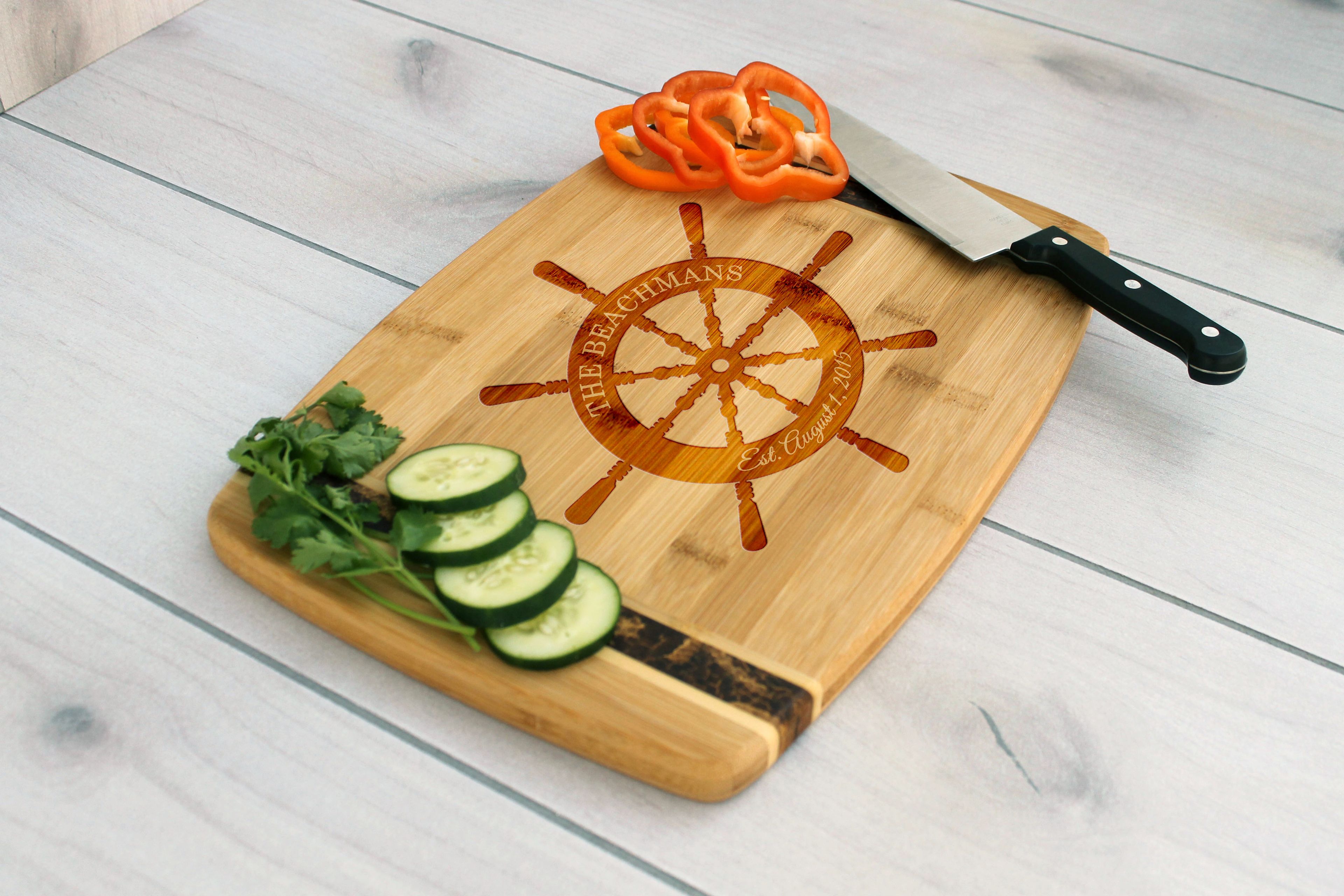 Personalized Cutting Board, Engraved Cutting Board, Custom Wedding Gift – Cb-Bamm-Beachman