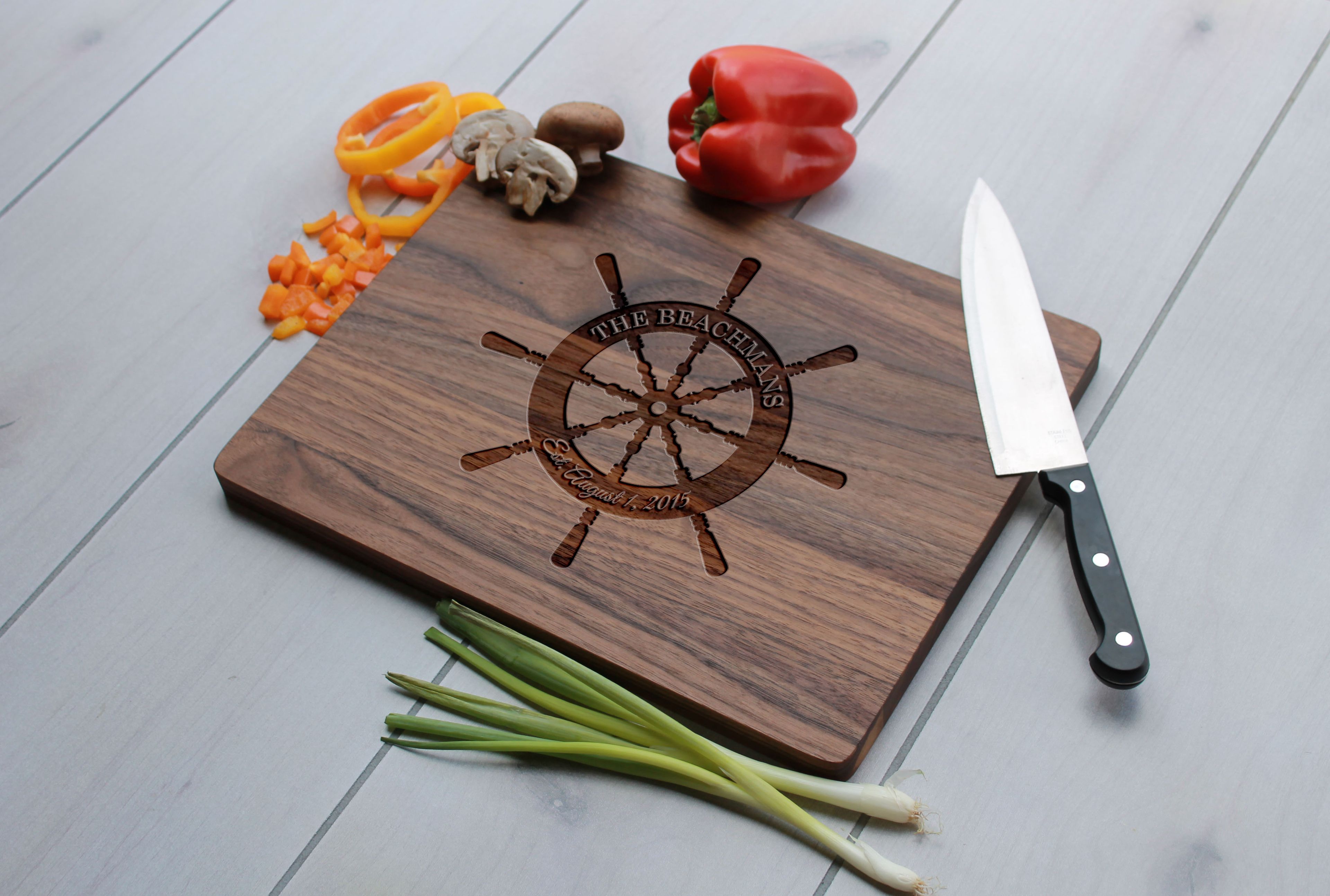 Personalized Cutting Board, Engraved Cutting Board, Custom Wedding Gift – Cb-Wal-Beachman
