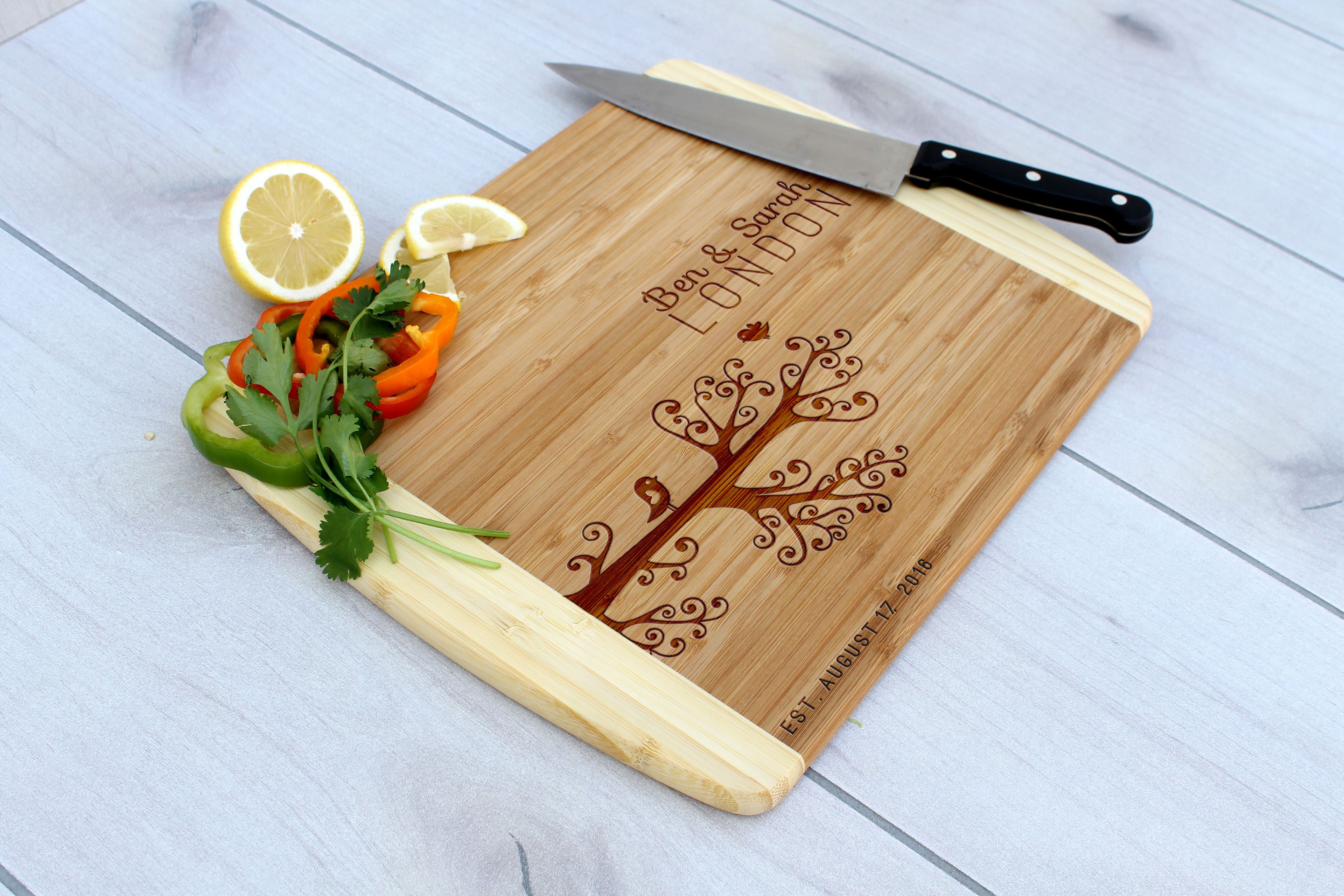 Personalized Cutting Board, Engraved Cutting Board, Custom Wedding Gift – Cb-Bam-Bensarahlondon