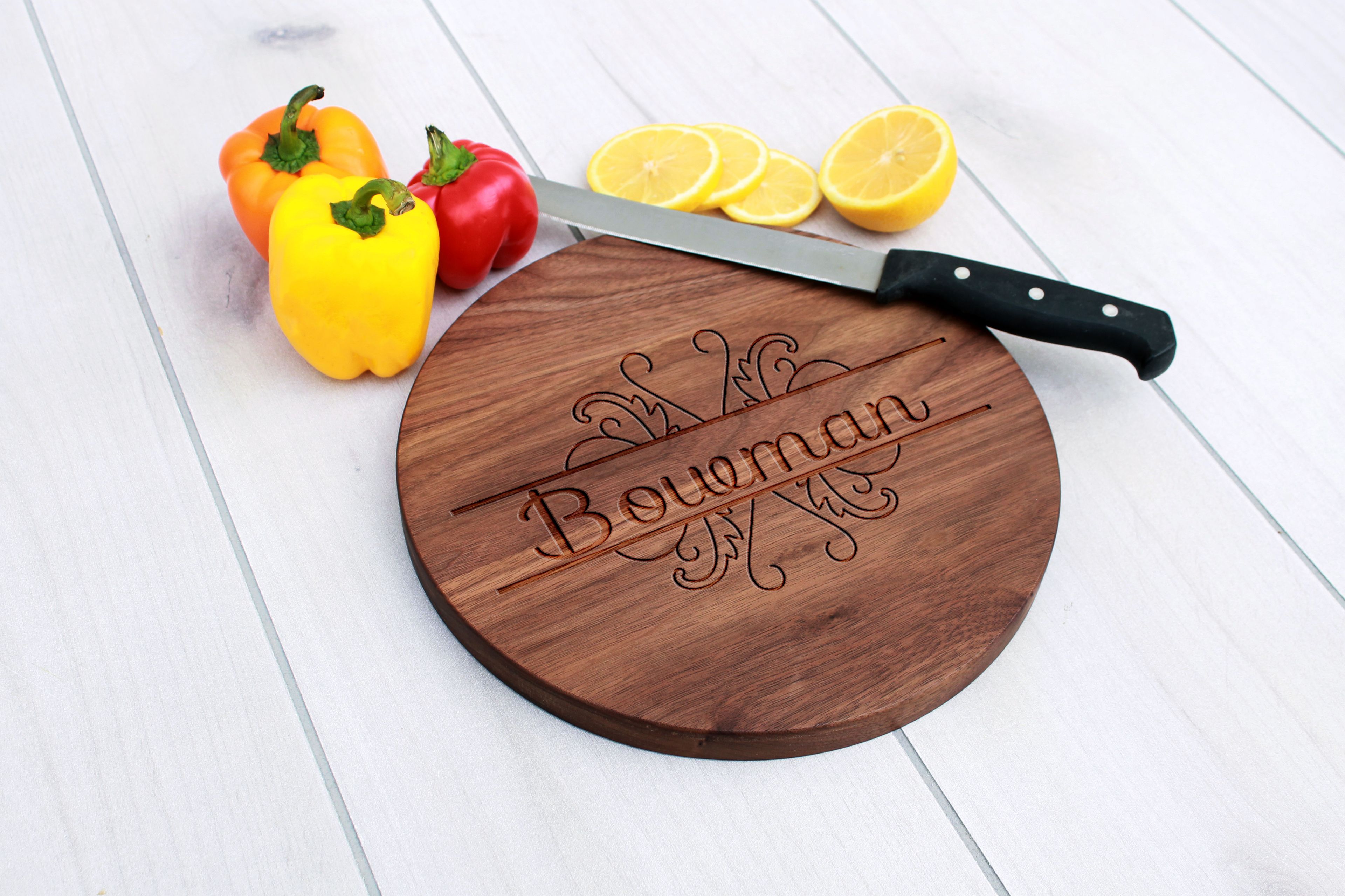 Personalized Cutting Board, Engraved Cutting Board, Custom Wedding Gift – Cbr-Wal-Bowman