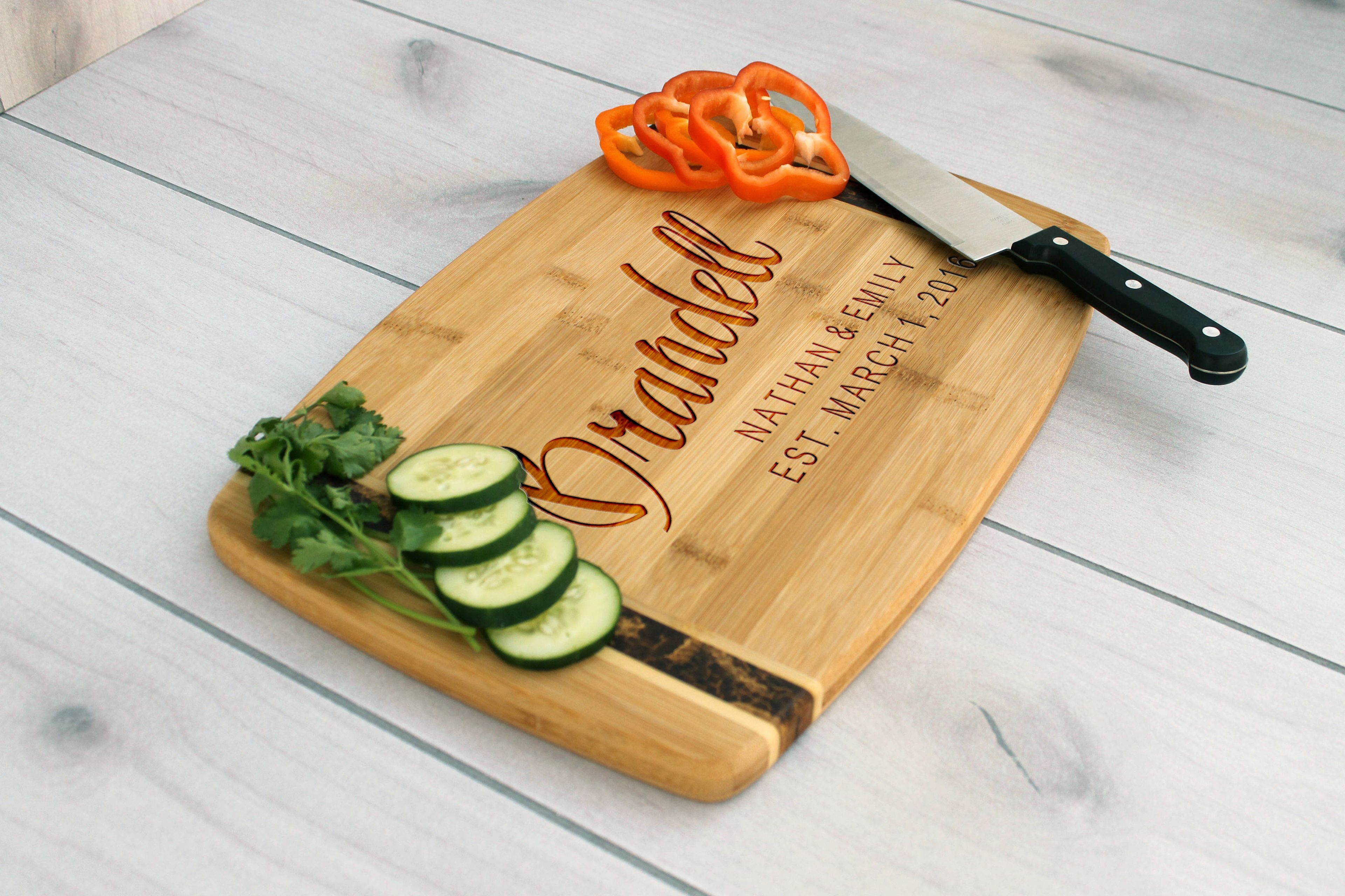 Personalized Cutting Board, Engraved Cutting Board, Custom Wedding Gift – Cb-Bamm-Brandell