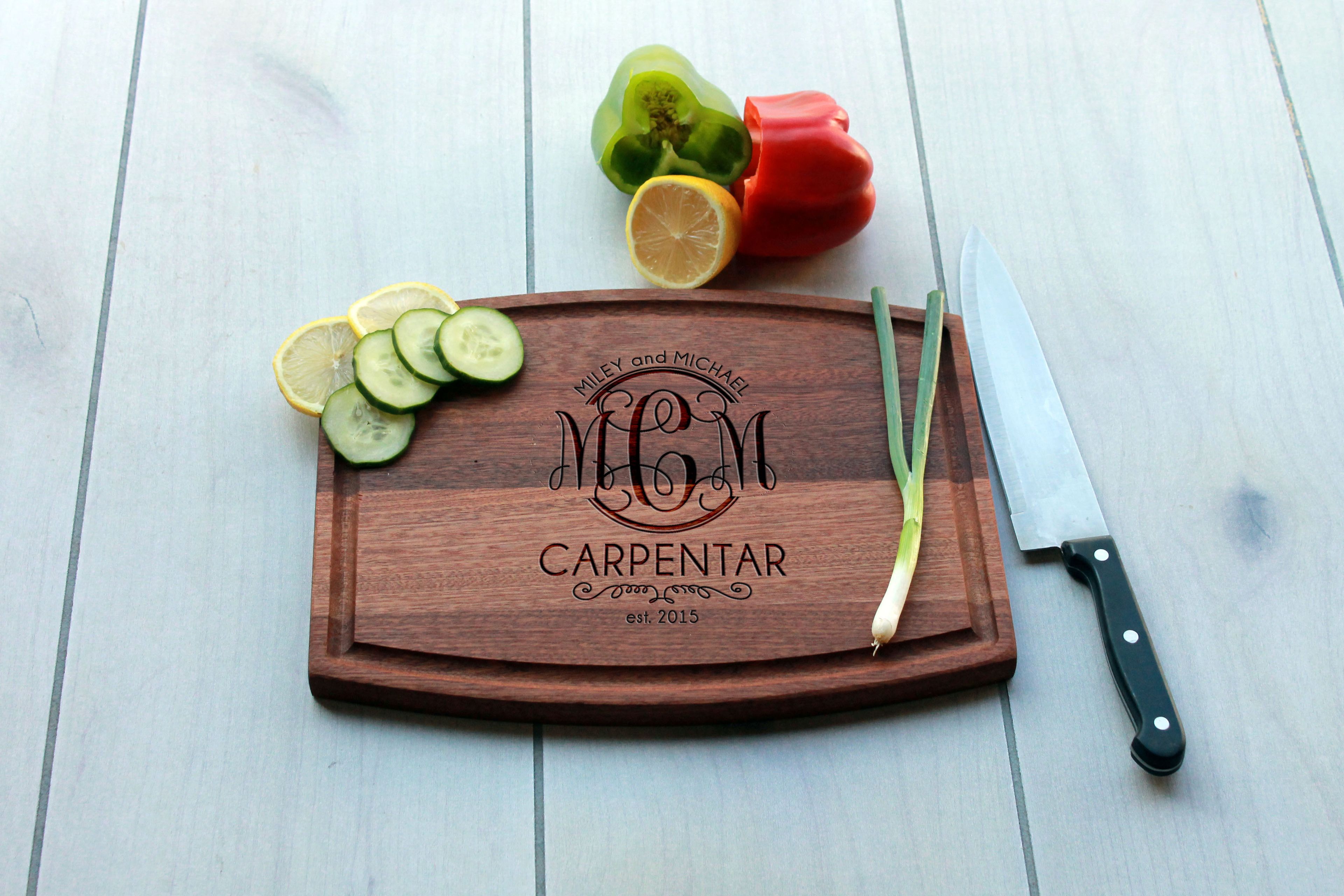 Personalized Cutting Board, Engraved Cutting Board, Custom Wedding Gift – Cba-Mah-Carpentar