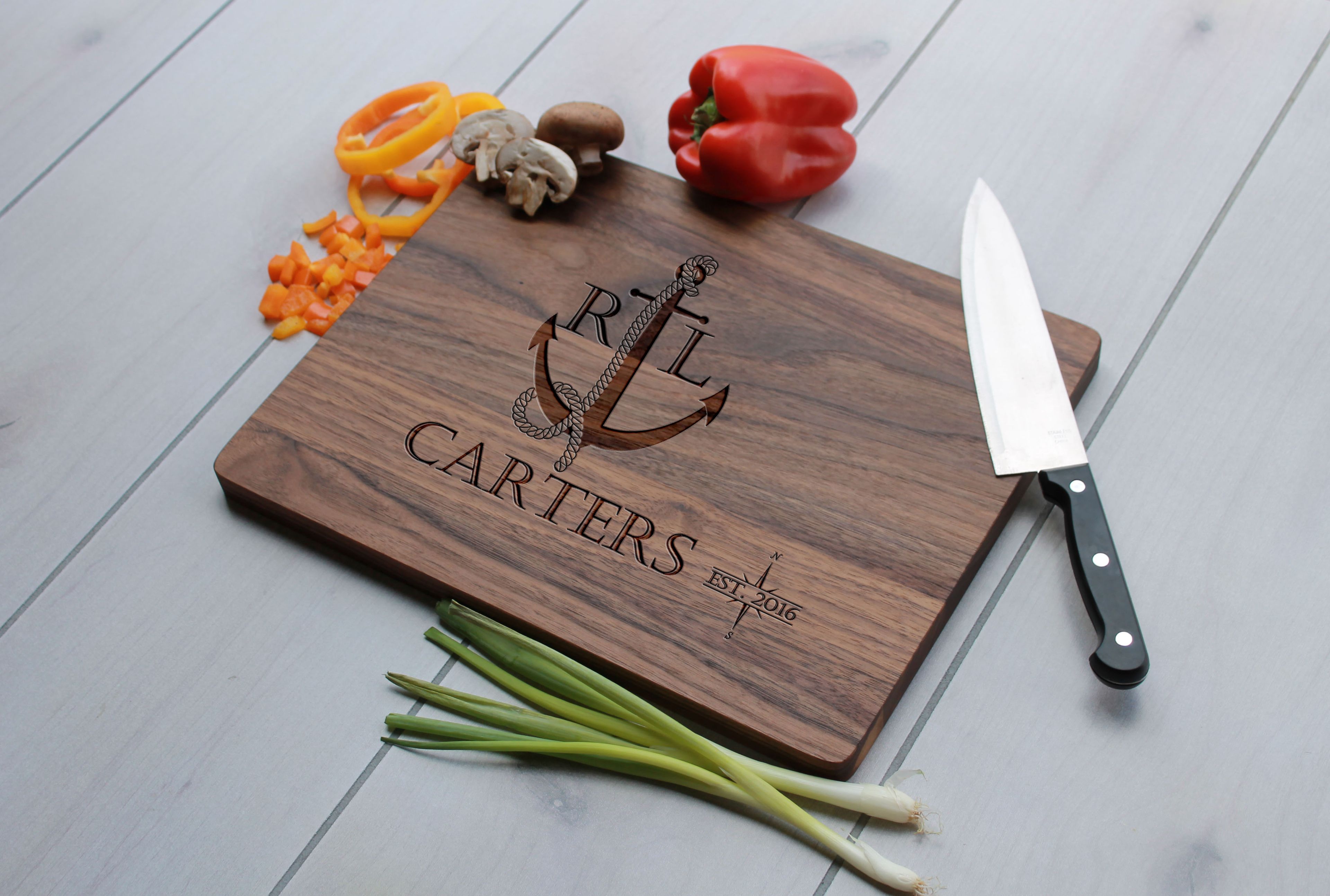 Personalized Cutting Board, Engraved Cutting Board, Custom Wedding Gift – Cb-Wal-Carters Nautical