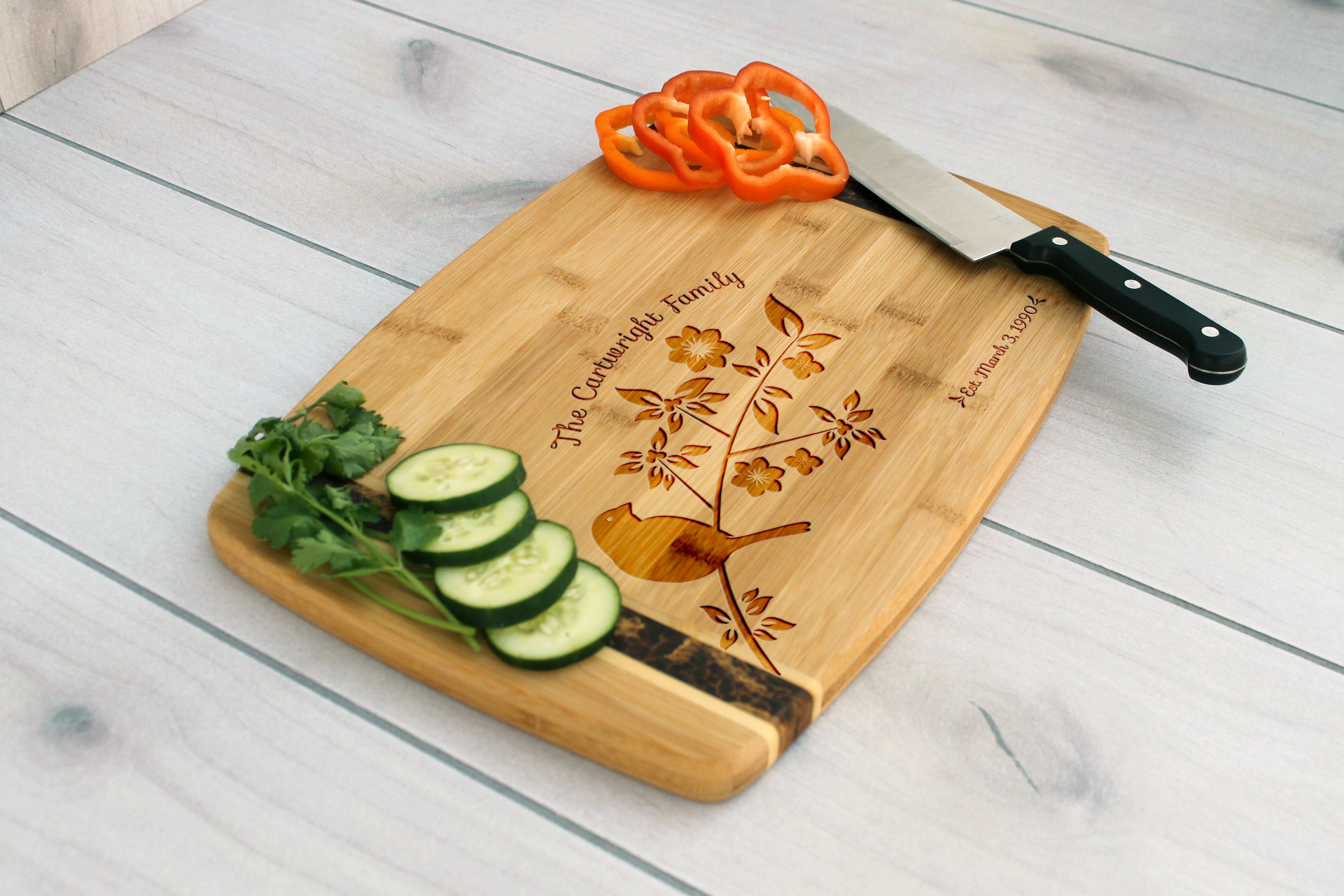 Personalized Cutting Board, Engraved Cutting Board, Custom Wedding Gift – Cb-Bamm-Cartwright Family
