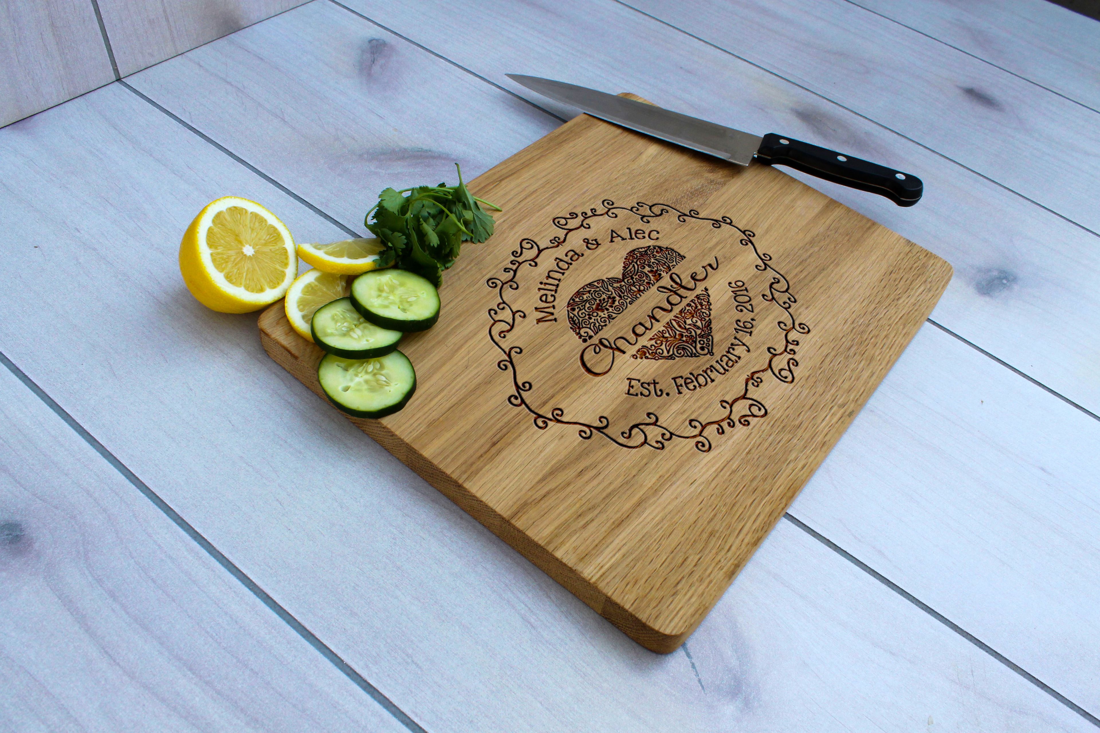 Personalized Cutting Board, Engraved Cutting Board, Custom Wedding Gift – Cb-Wo-Chandler