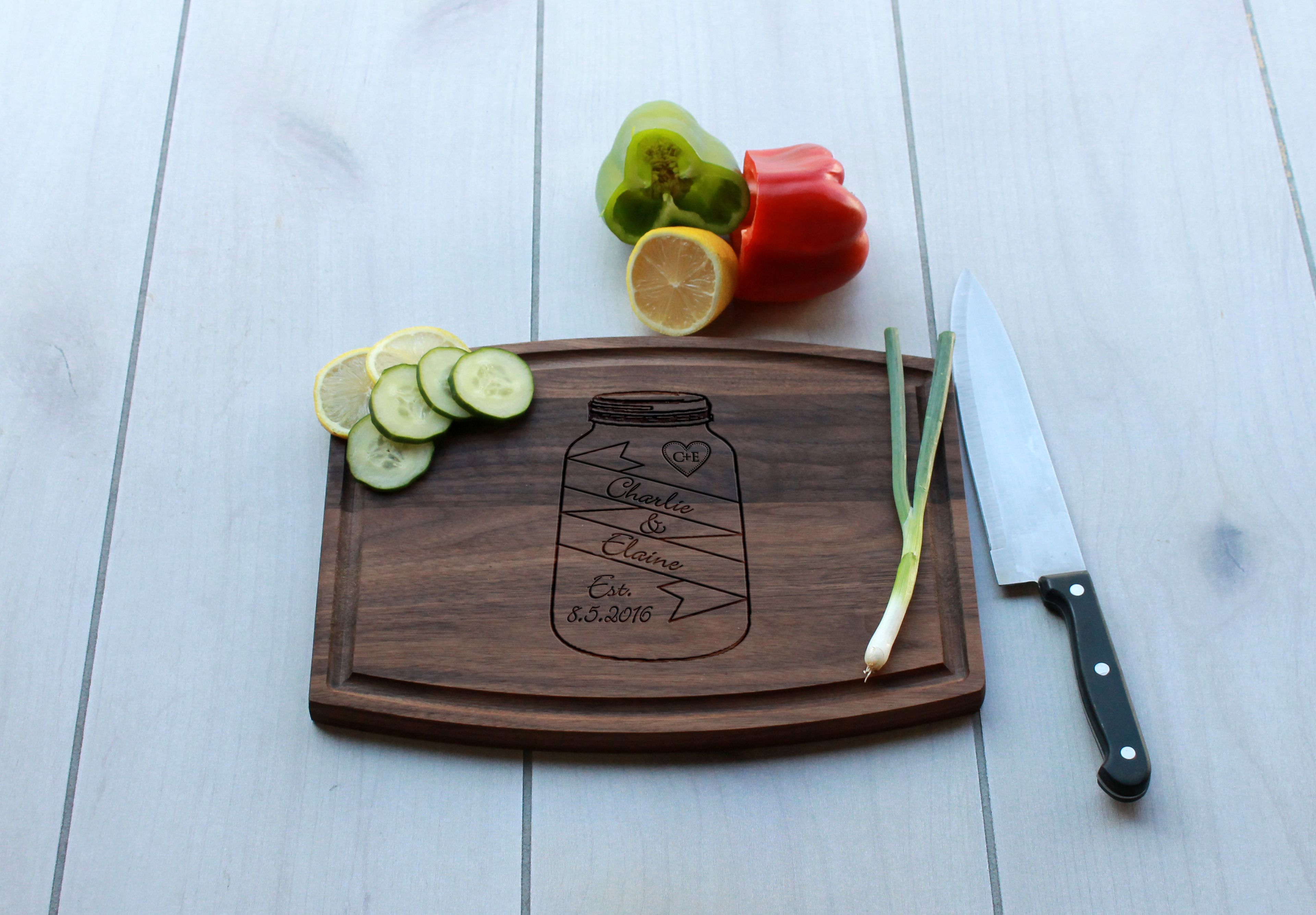 Personalized Cutting Board, Engraved Cutting Board, Custom Wedding Gift – Cba-Wal-Charlie&Elaine