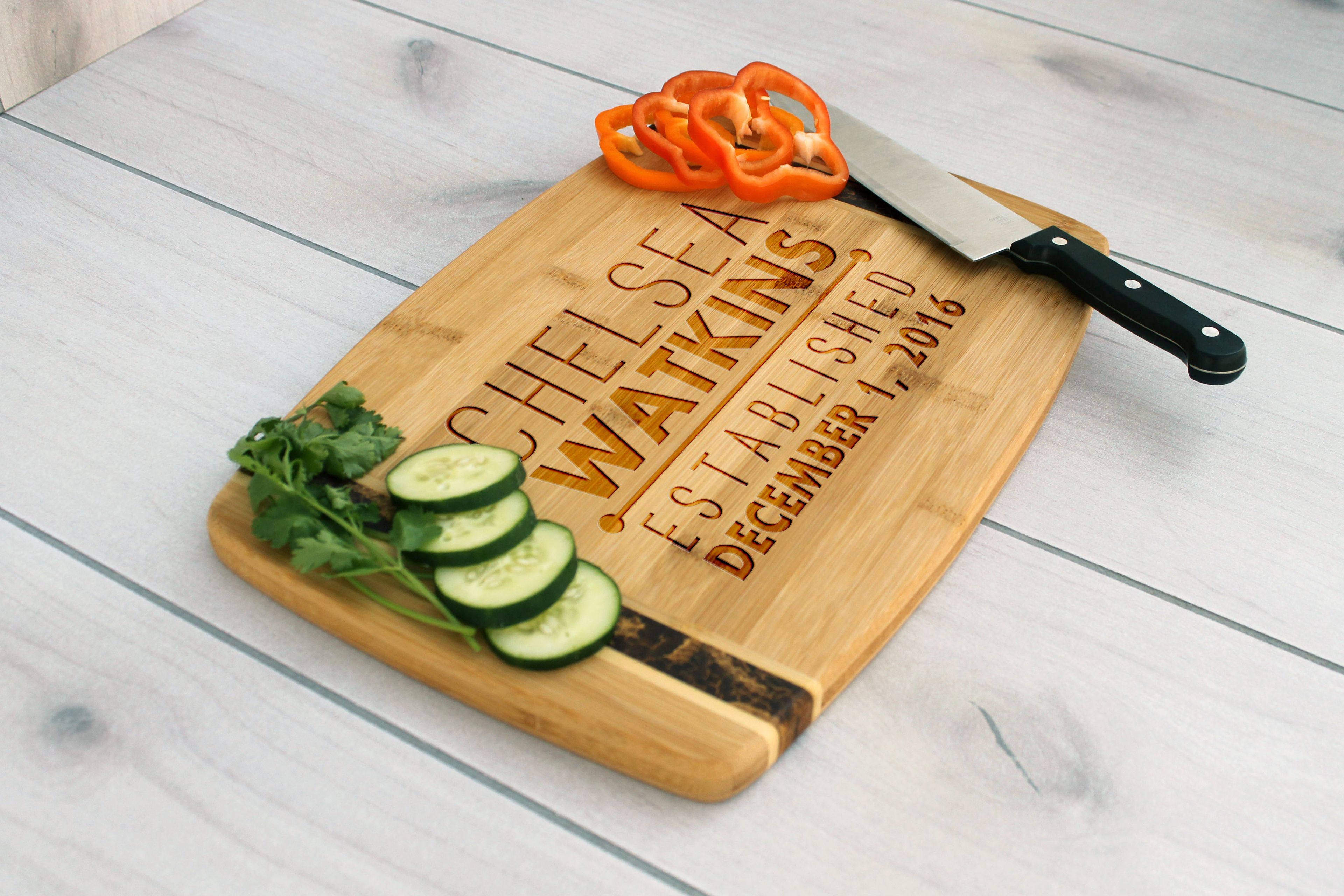 Personalized Cutting Board, Engraved Cutting Board, Custom Wedding Gift – Cb-Bamm-Chelsea Watkins