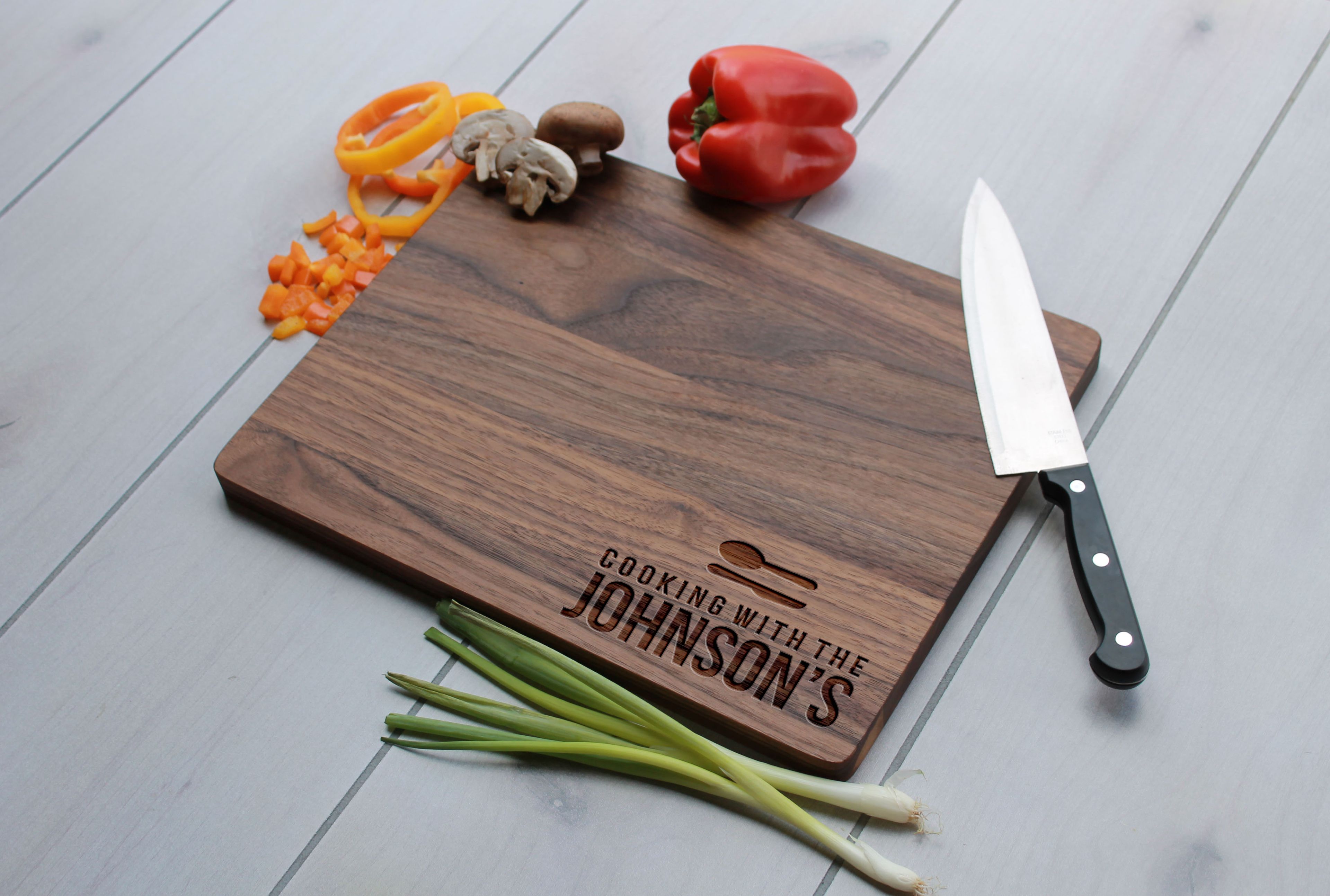 Personalized Cutting Board, Cutting Board, Wedding Gift – Cb-Wal-Cooking With The Johnsons Family