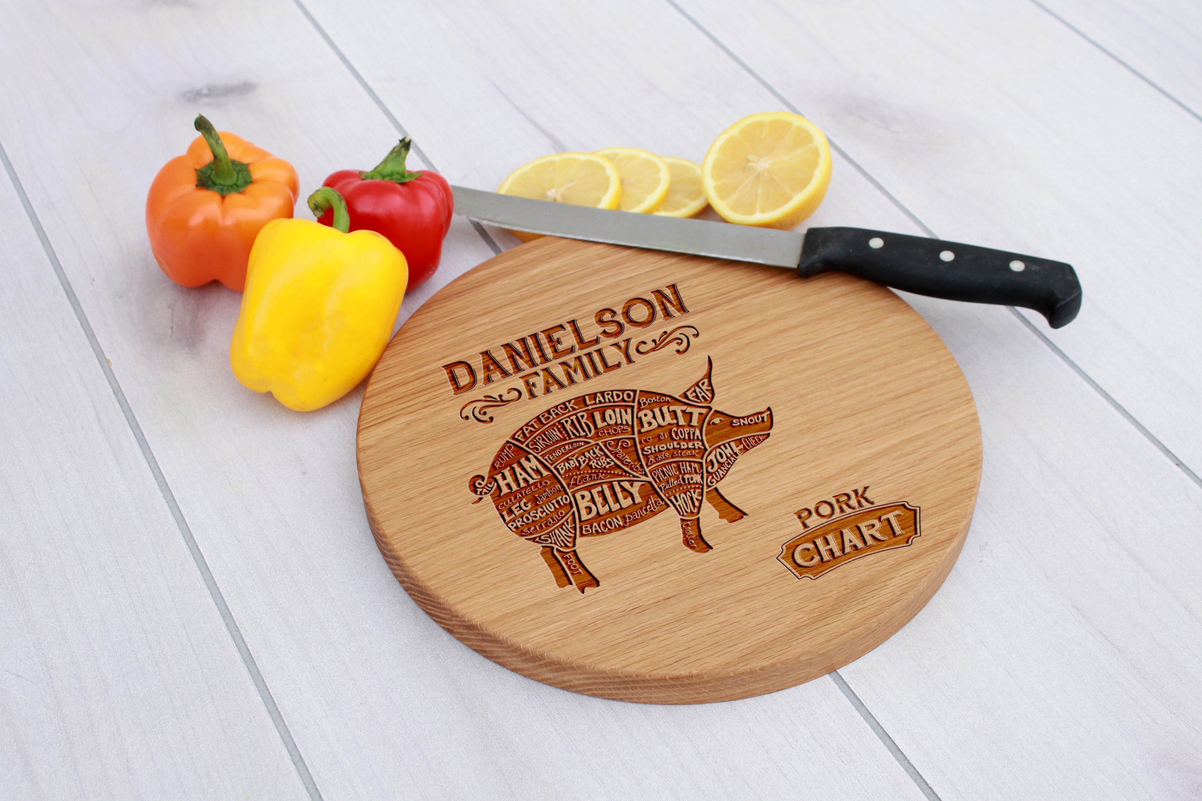 Personalized Cutting Board, Cutting Board, Wedding Gift – Cbr-Wo-Danielsonfamilyporkchart