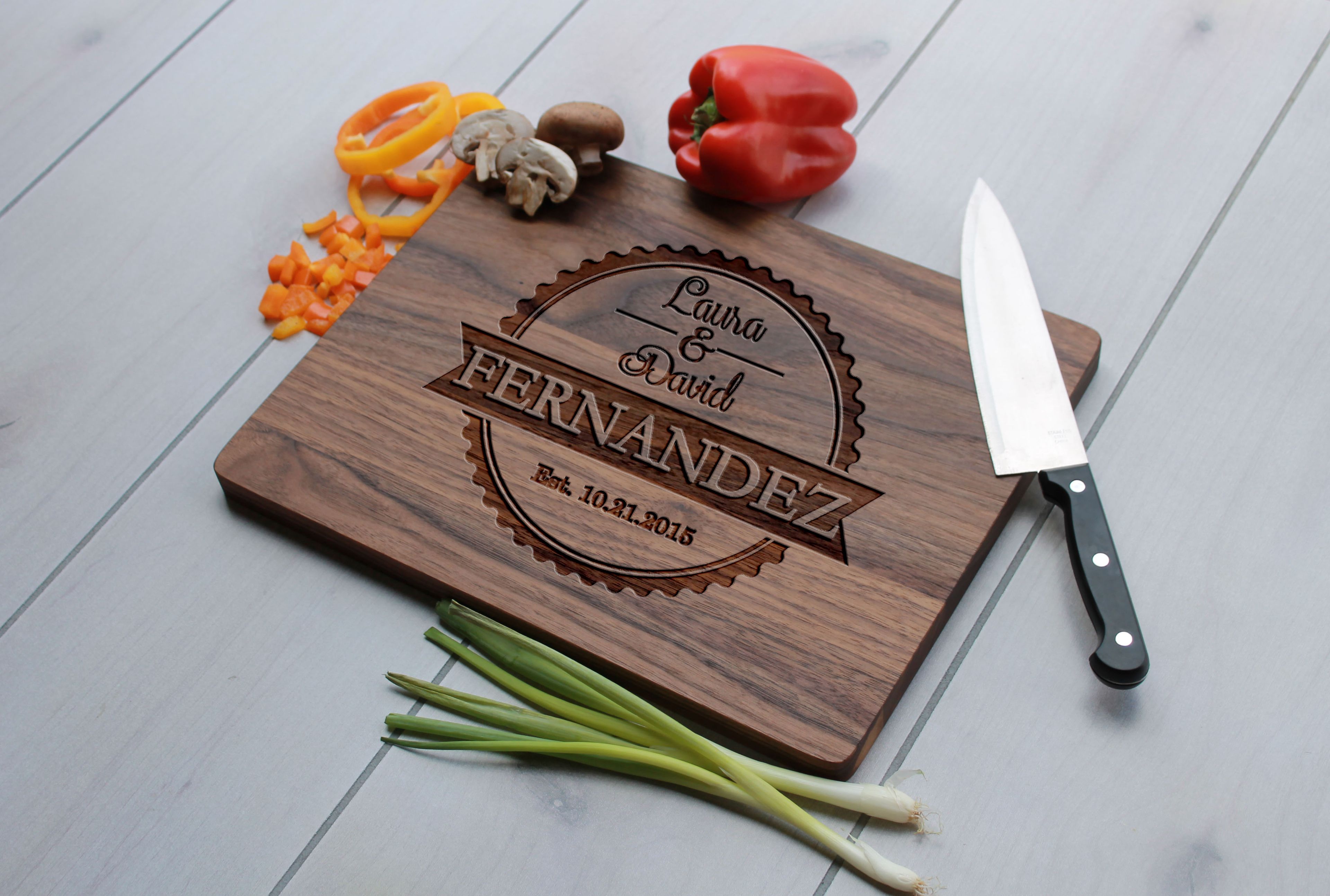 Personalized Cutting Board, Engraved Cutting Board, Custom Wedding Gift – Cb-Wal-Fernandez Family