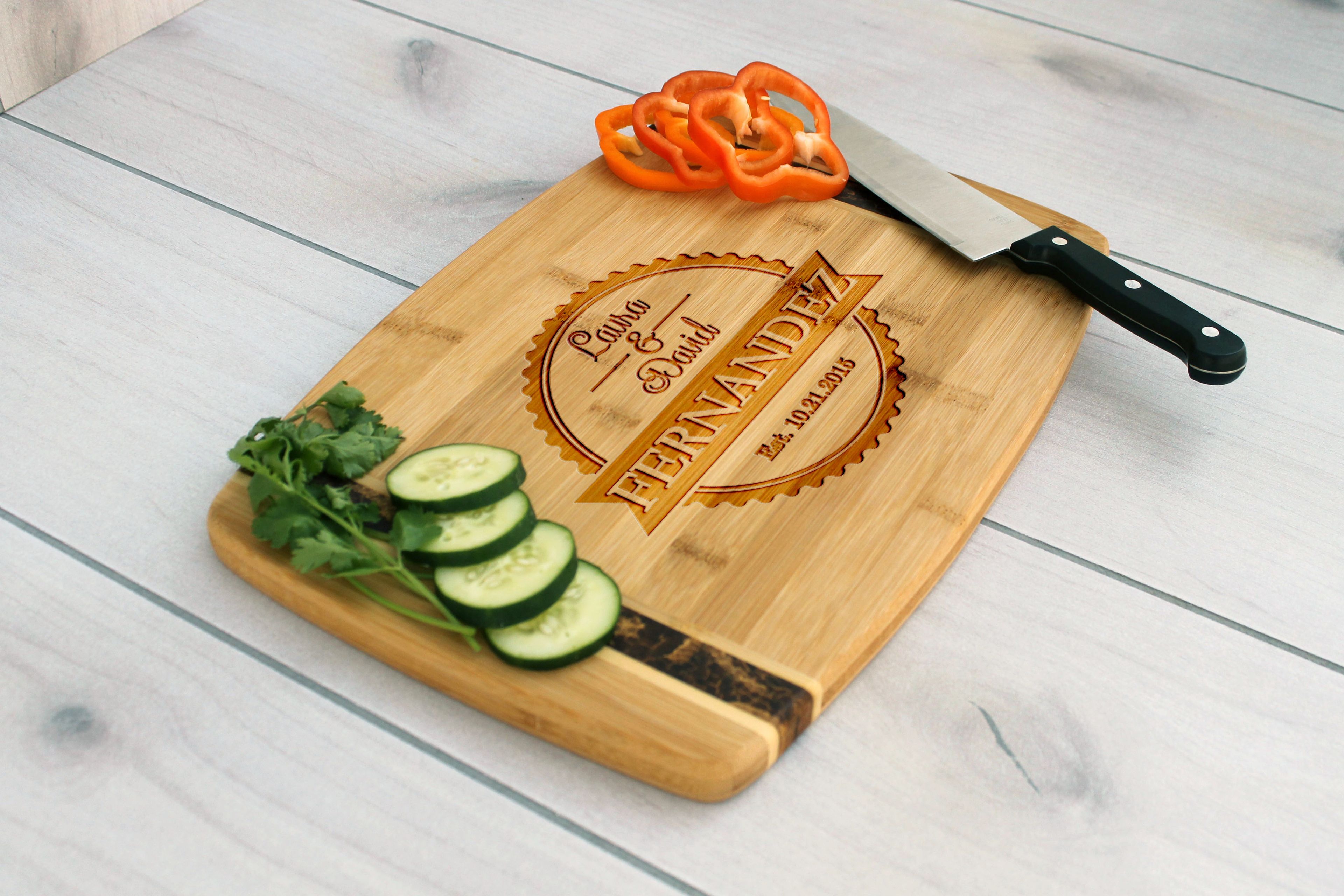 Personalized Cutting Board, Engraved Cutting Board, Custom Wedding Gift – Cb-Bamm-Fernandez Family
