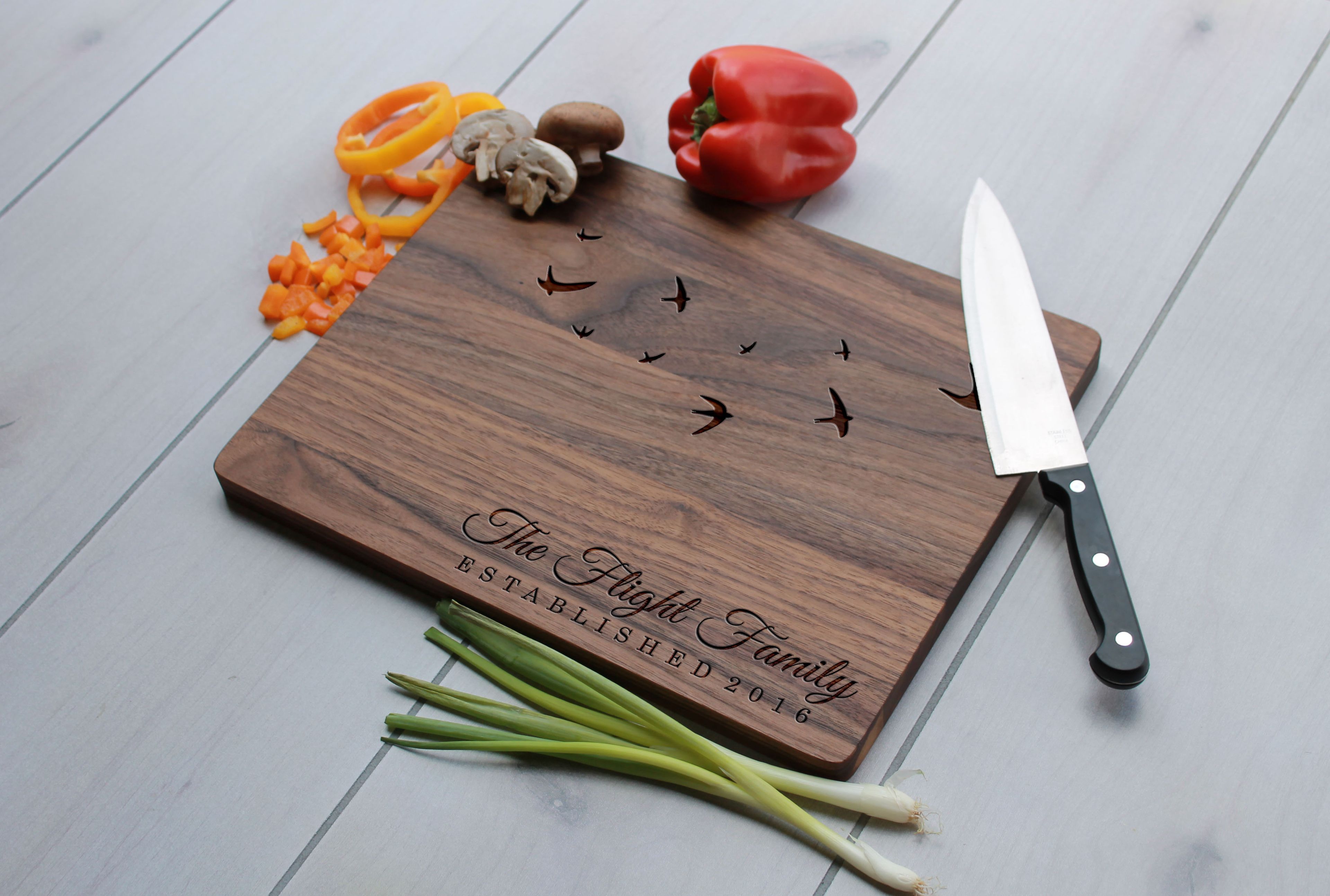 Personalized Cutting Board, Engraved Cutting Board, Custom Wedding Gift – Cb-Wal-Flight Family