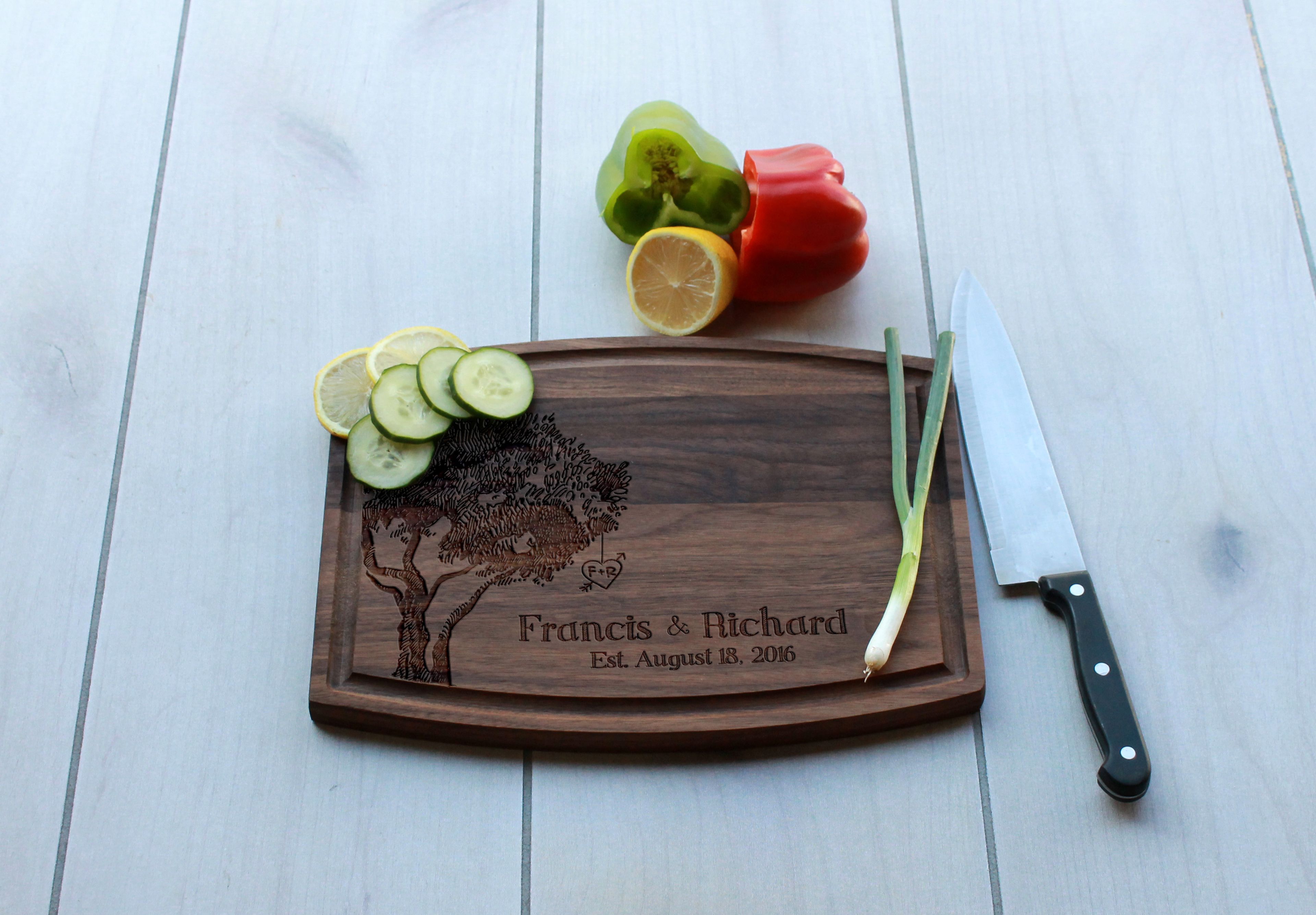 Personalized Cutting Board, Engraved Cutting Board, Custom Wedding Gift – Cba-Wal-Francis & Richard