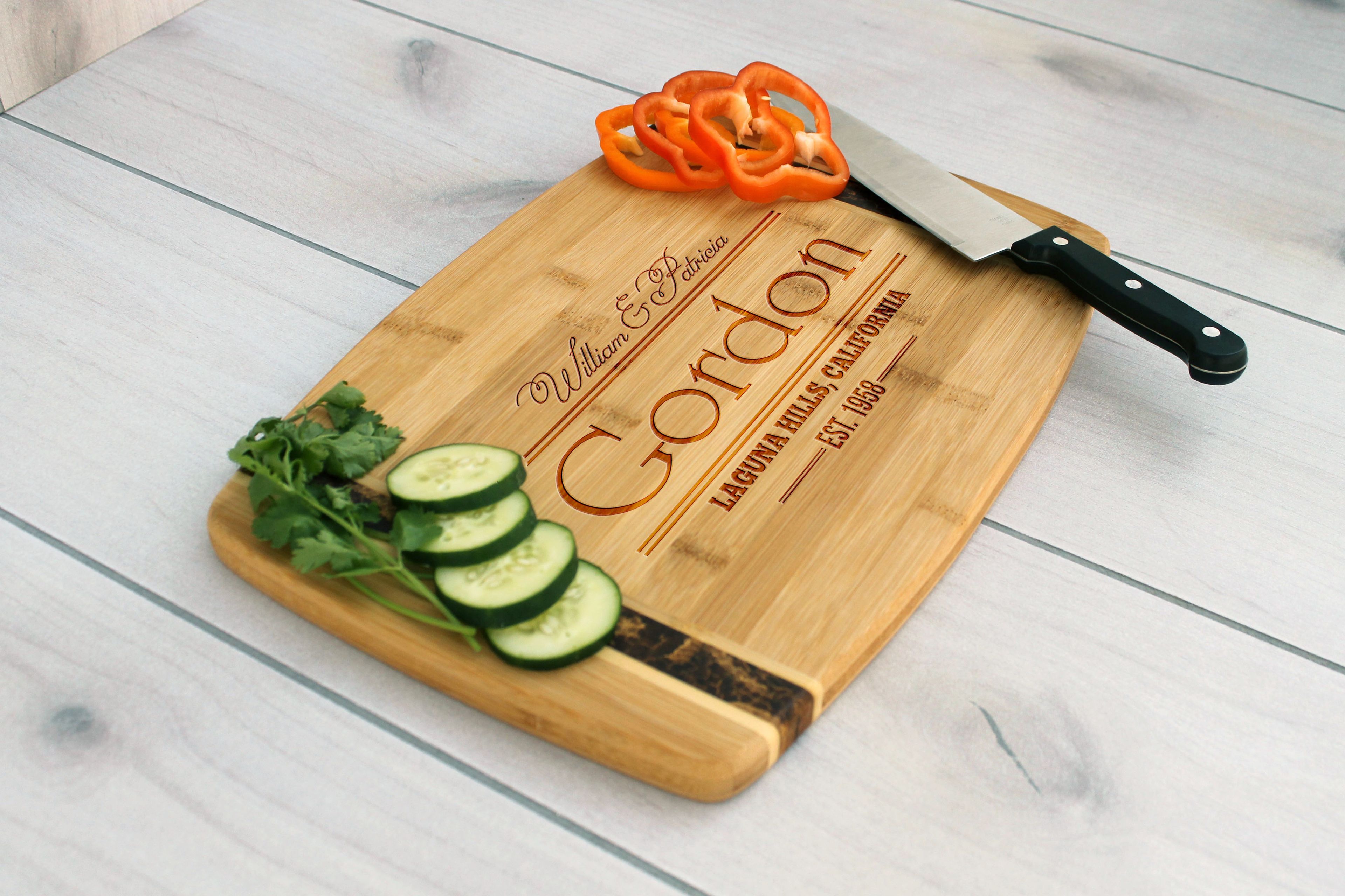 Personalized Cutting Board, Engraved Cutting Board, Custom Wedding Gift – Cb-Bamm-Gordon
