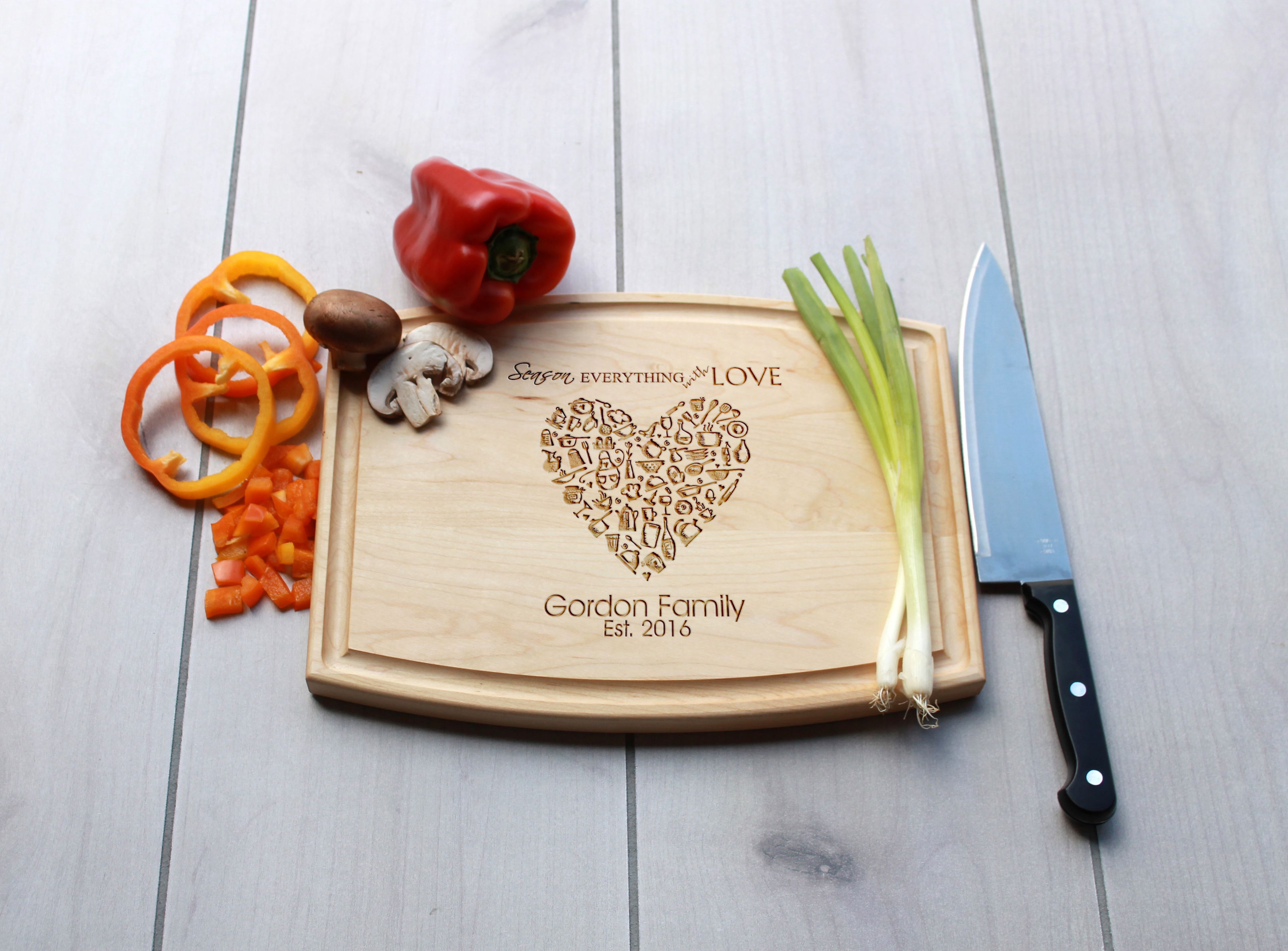 Personalized Cutting Board, Engraved Cutting Board, Custom Wedding Gift – Cba-Map-Gordon