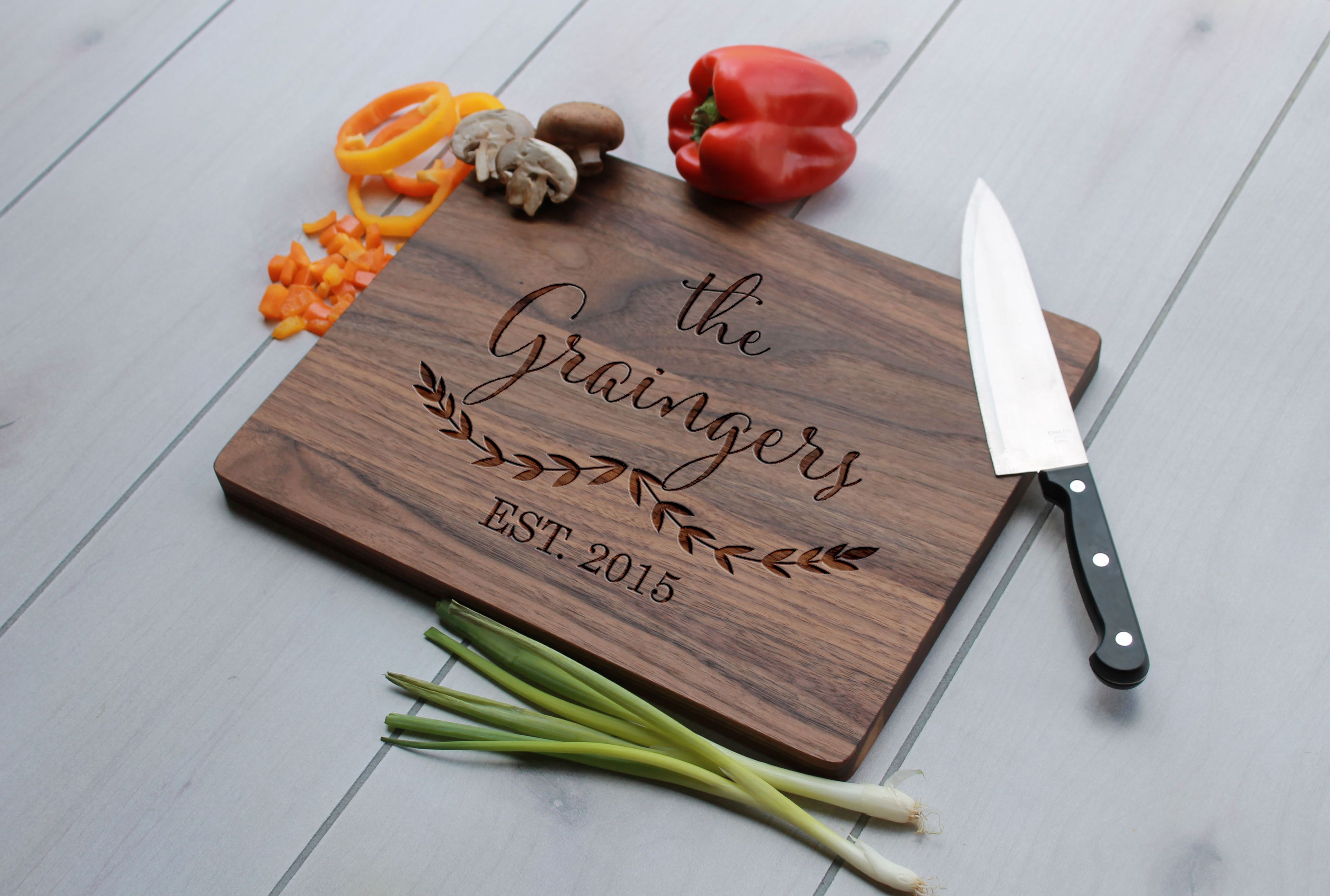 Personalized Cutting Board, Engraved Cutting Board, Custom Wedding Gift – Cb-Wal-Graingers