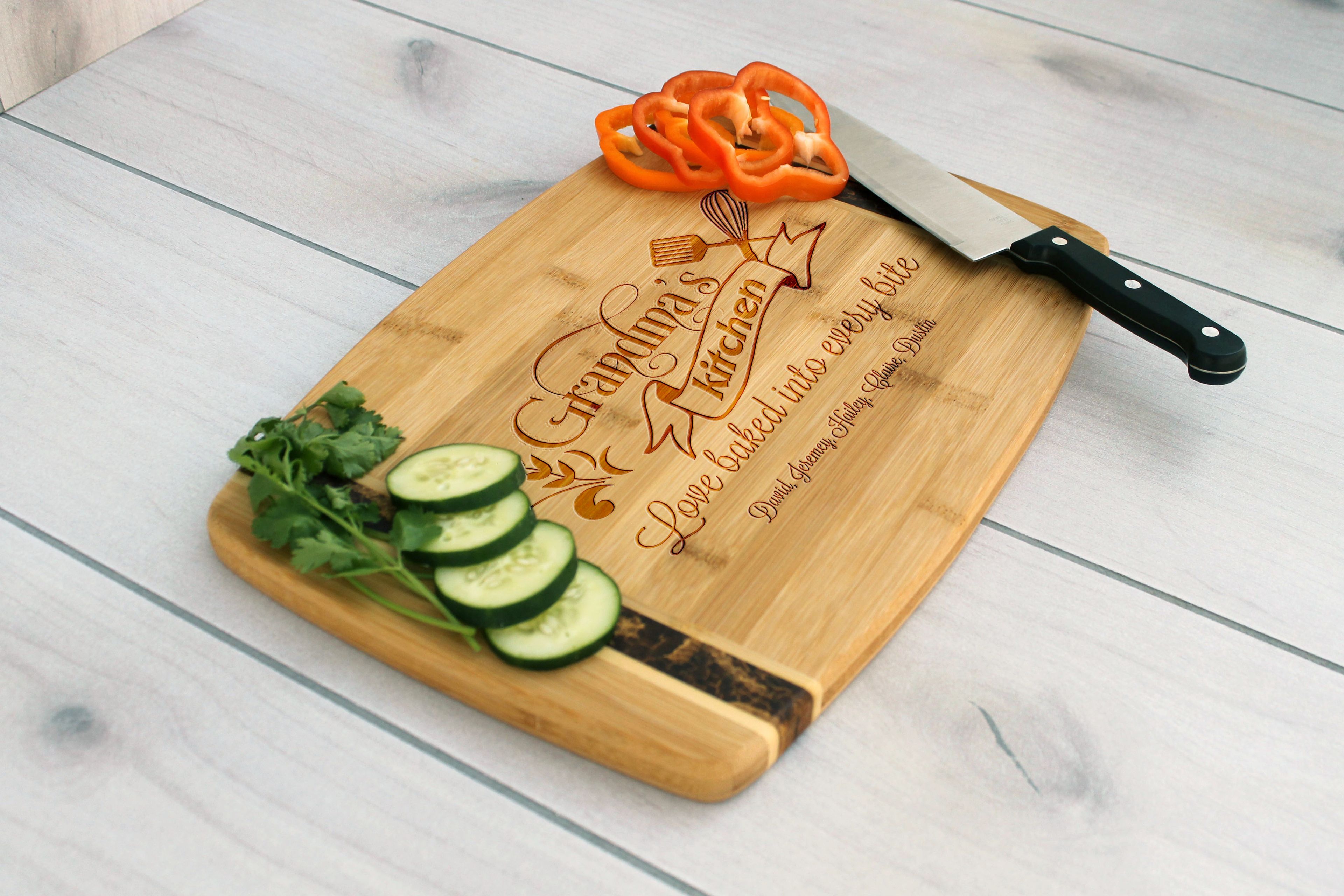 Personalized Cutting Board, Engraved Cutting Board, Custom Wedding Gift – Cb-Bamm-Grandmas Kitchen