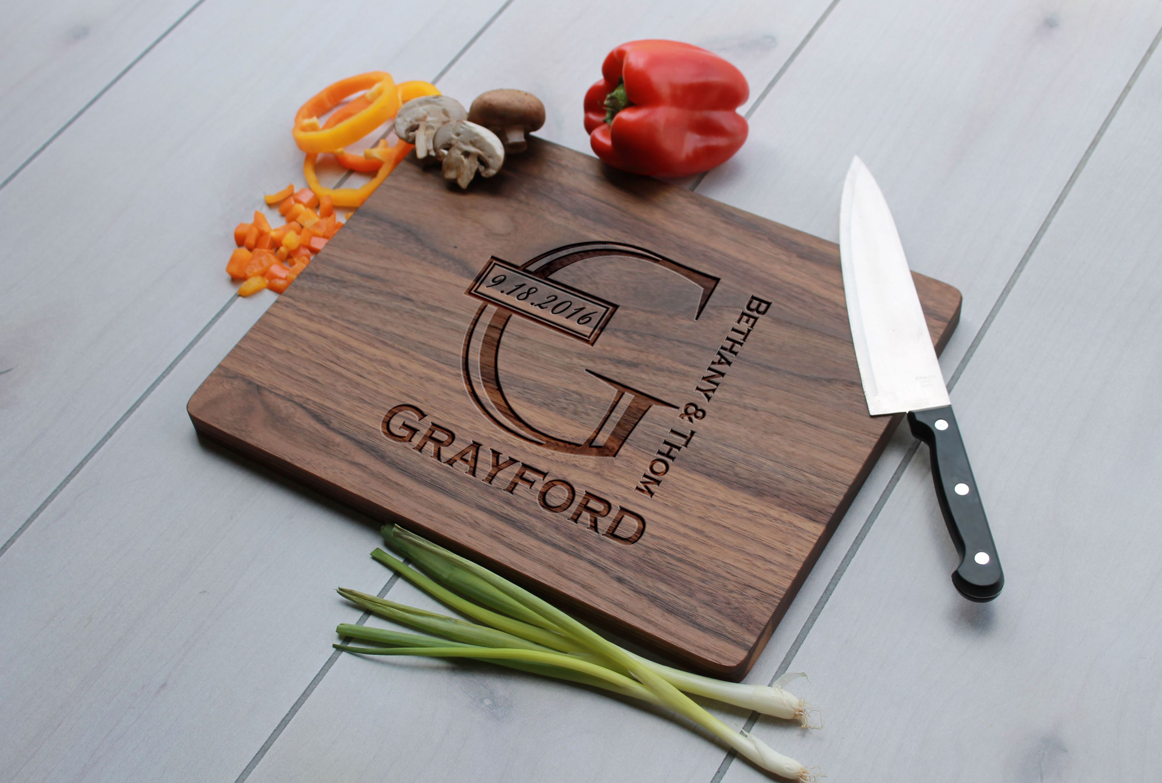 Personalized Cutting Board, Engraved Cutting Board, Custom Wedding Gift – Cb-Wal-Grayford