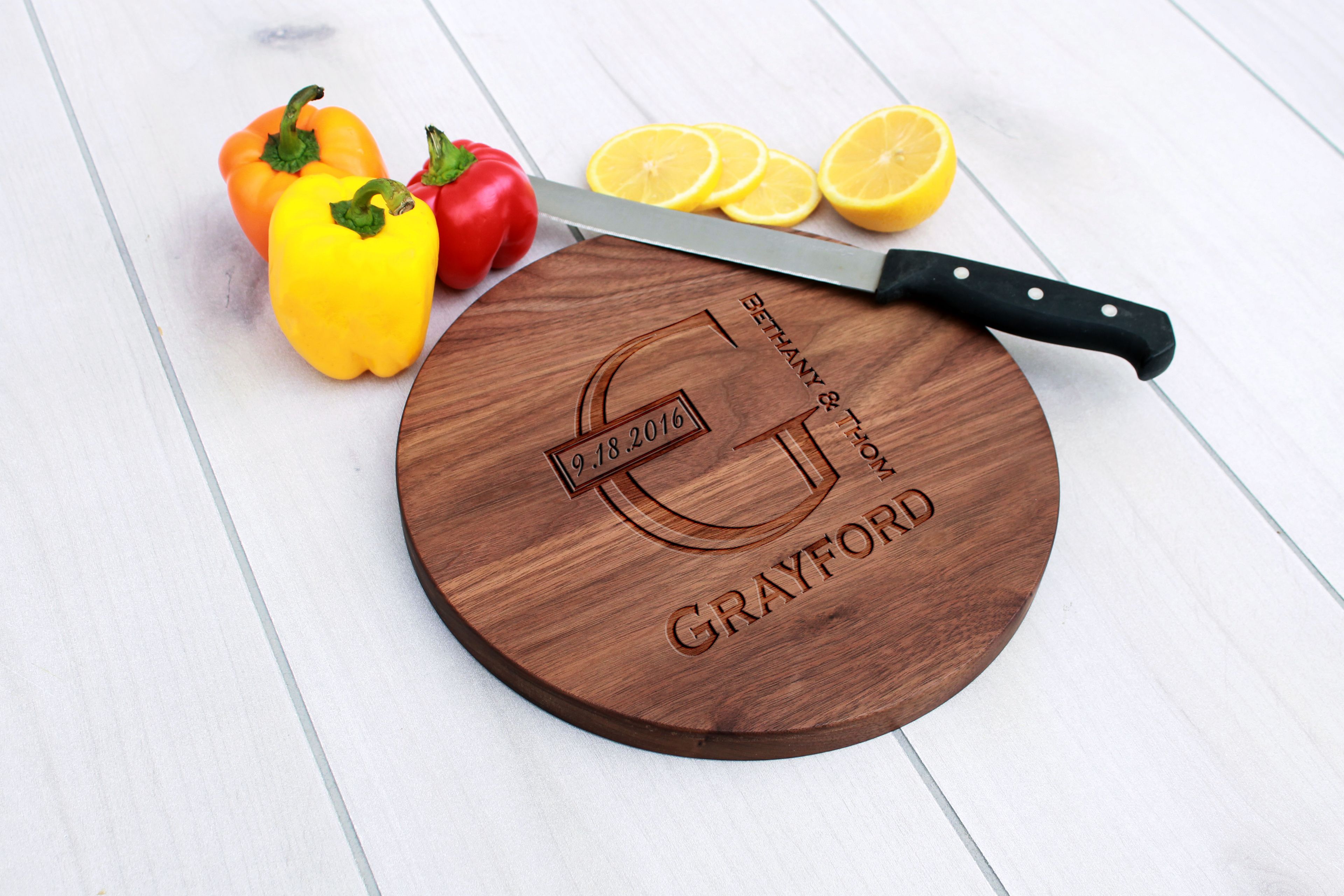 Personalized Cutting Board, Engraved Cutting Board, Custom Wedding Gift – Cbr-Wal-Grayford