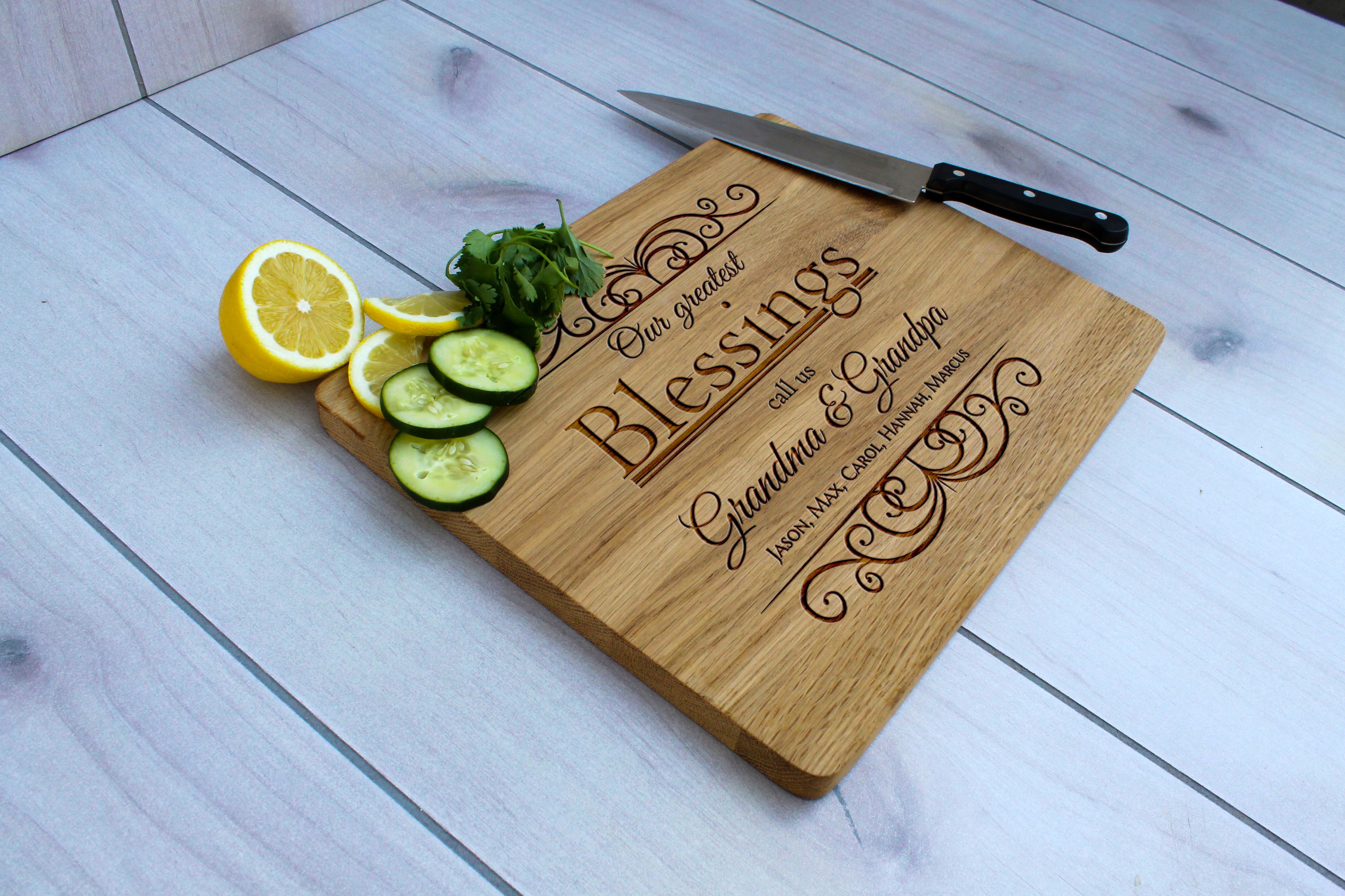 Personalized Cutting Board, Cutting Board, Wedding Gift –Cb-Wo-Greatestblessingsgrandmagrandpa