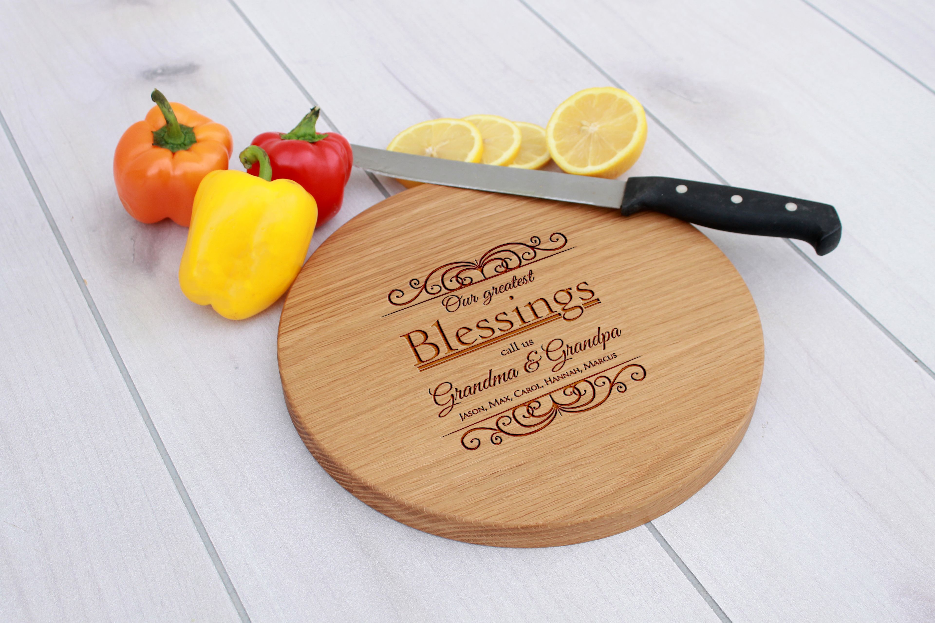 Personalized Cutting Board, Cutting Board, Wedding Gift – Cbr-Wo-Greatestblessings,Grandmagrandpa