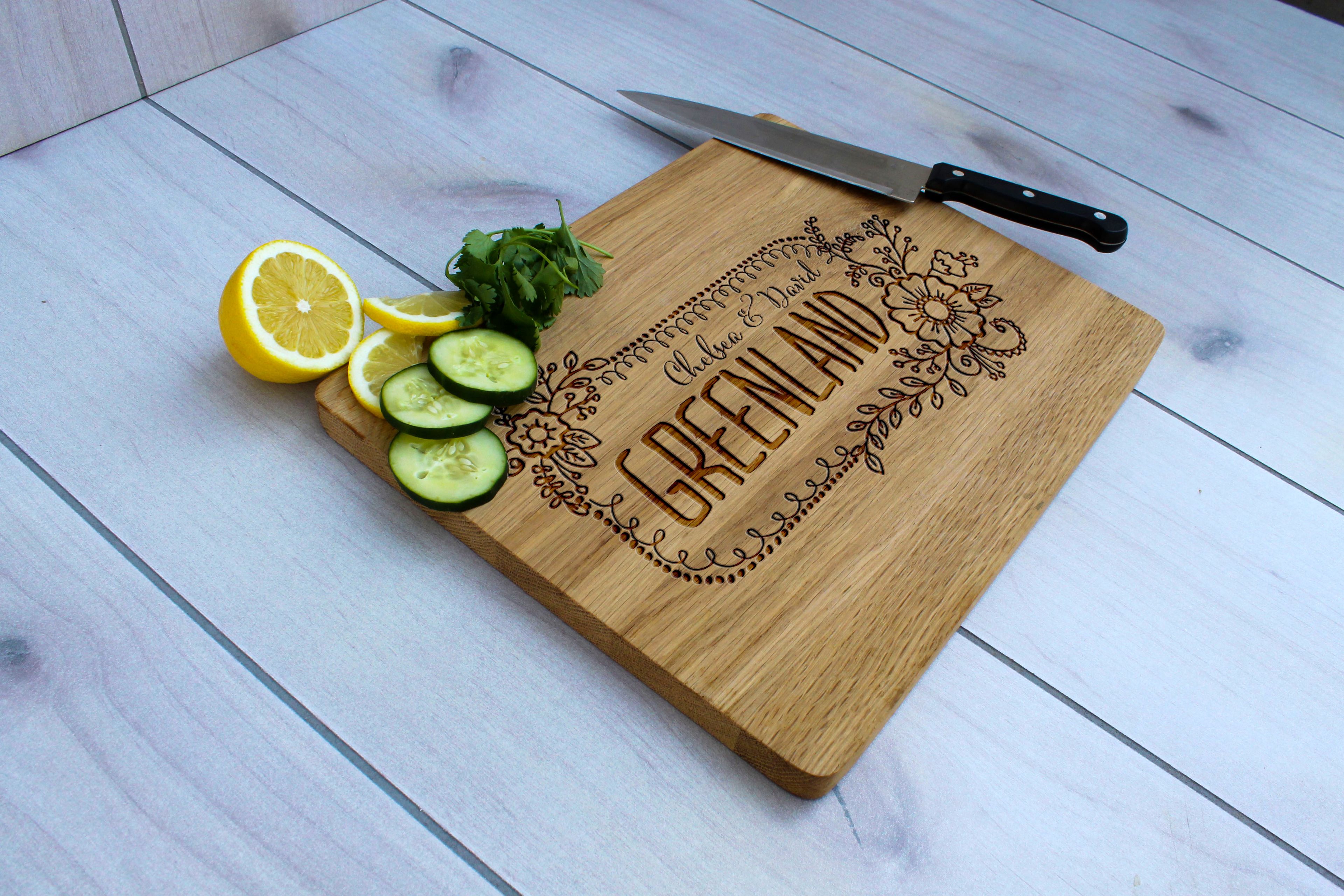 Personalized Cutting Board, Engraved Cutting Board, Custom Wedding Gift – Cb-Wo-Greenland