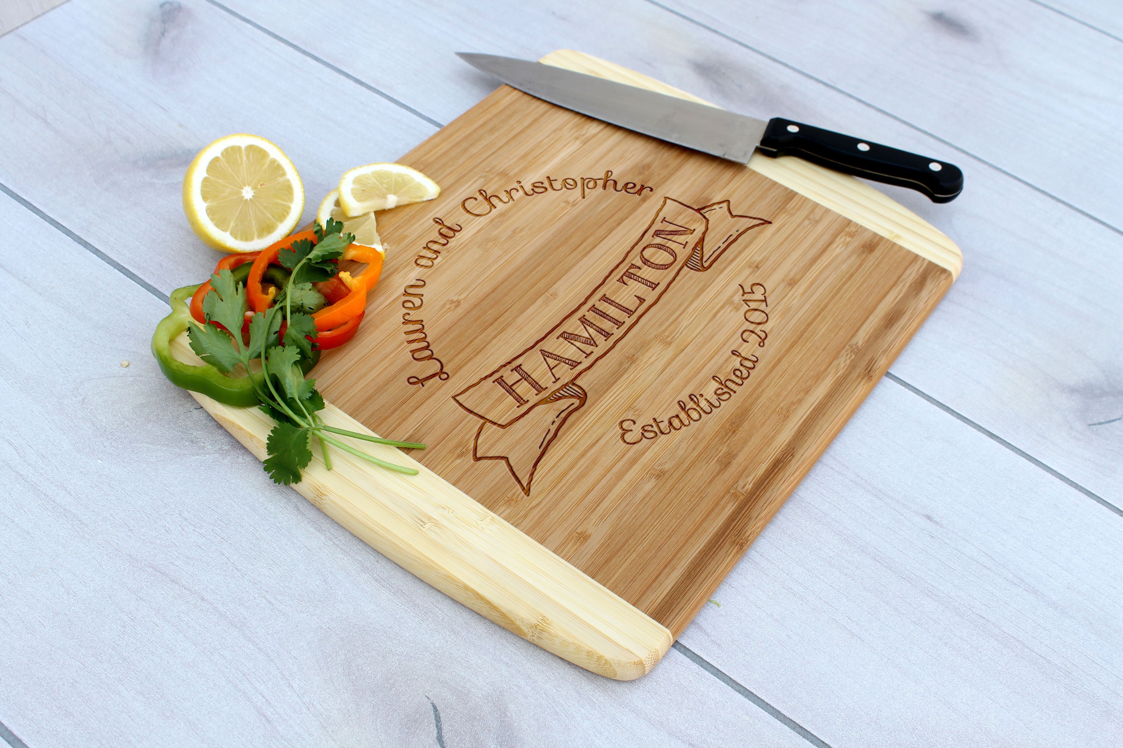 Personalized Cutting Board, Engraved Cutting Board, Custom Wedding Gift – Cb-Bam-Hamilton