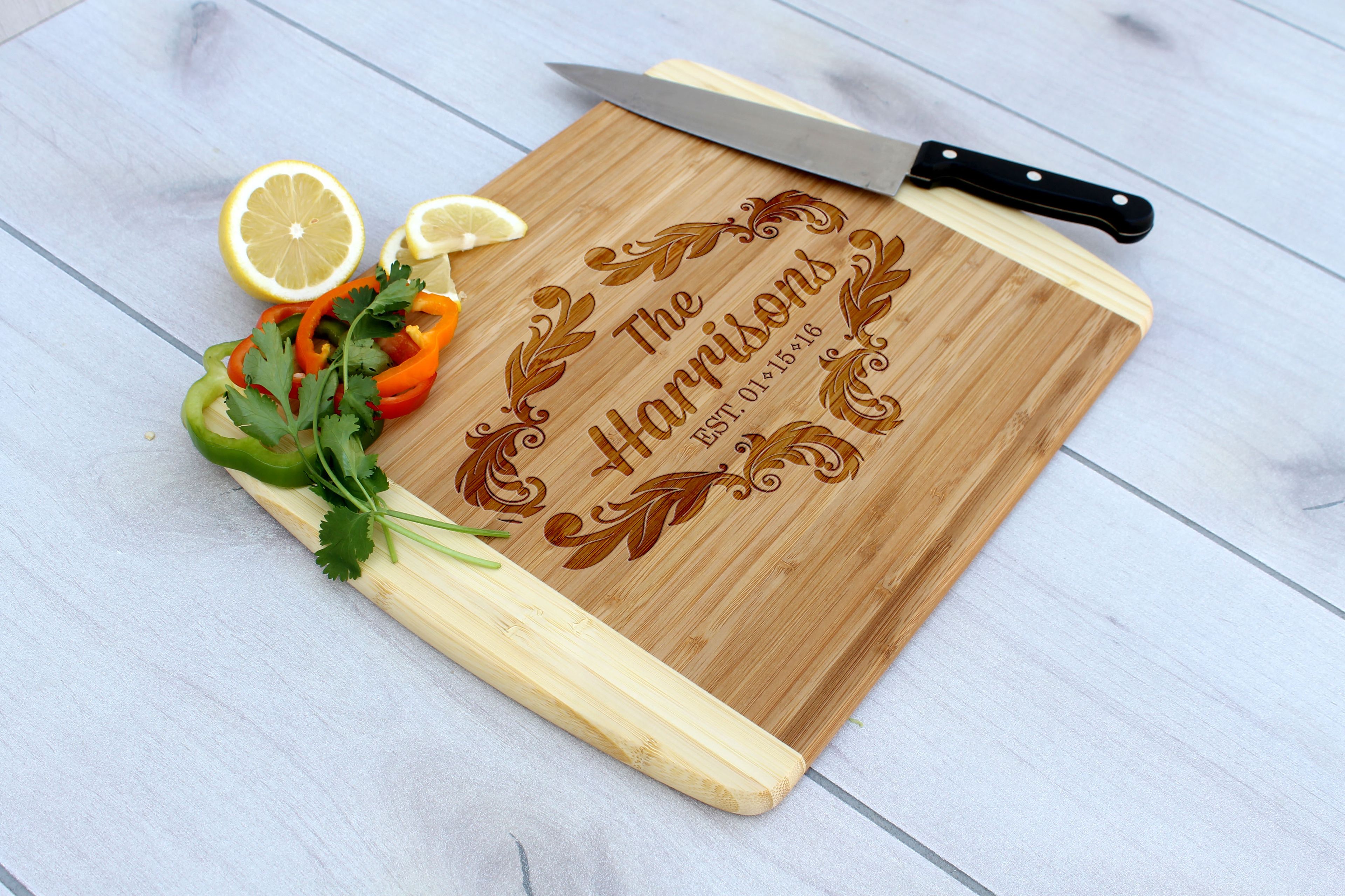 Personalized Cutting Board, Engraved Cutting Board, Custom Wedding Gift – Cb-Bam-Harrison