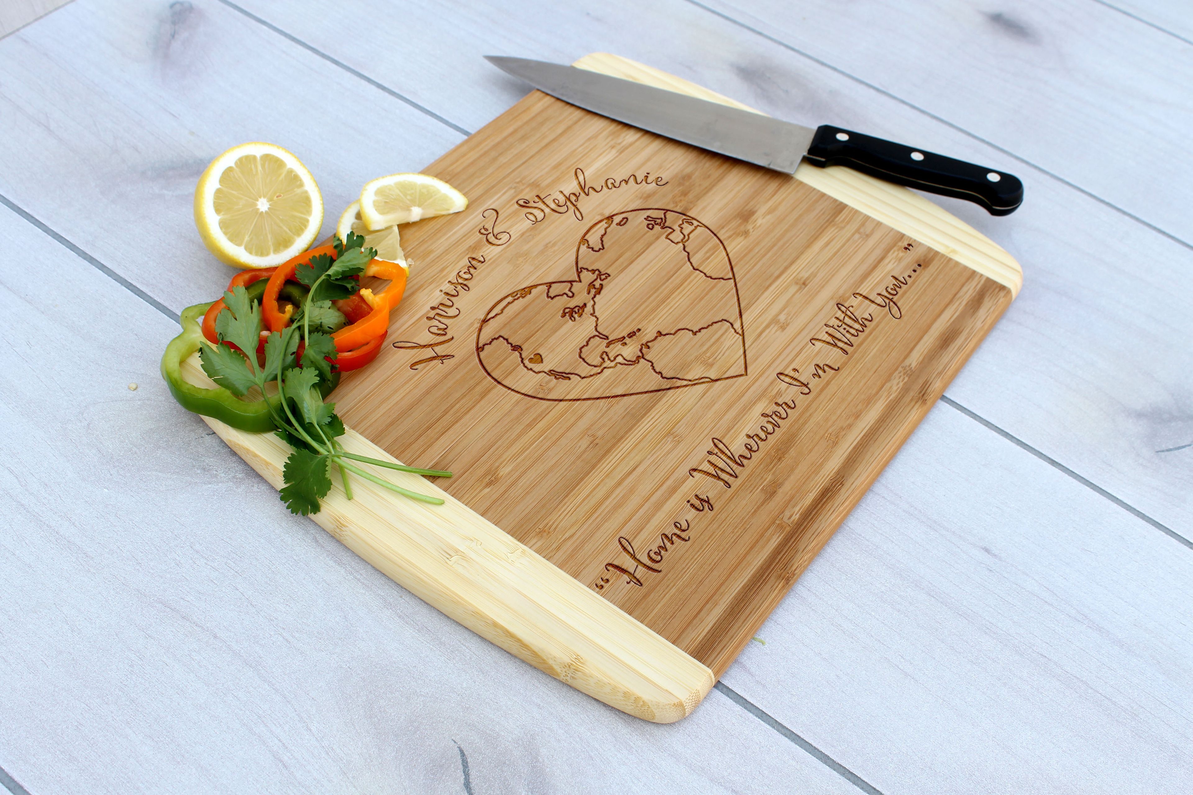 Personalized Cutting Board, Engraved Cutting Board, Custom Wedding Gift – Cb-Bam-Harrison Stephanie