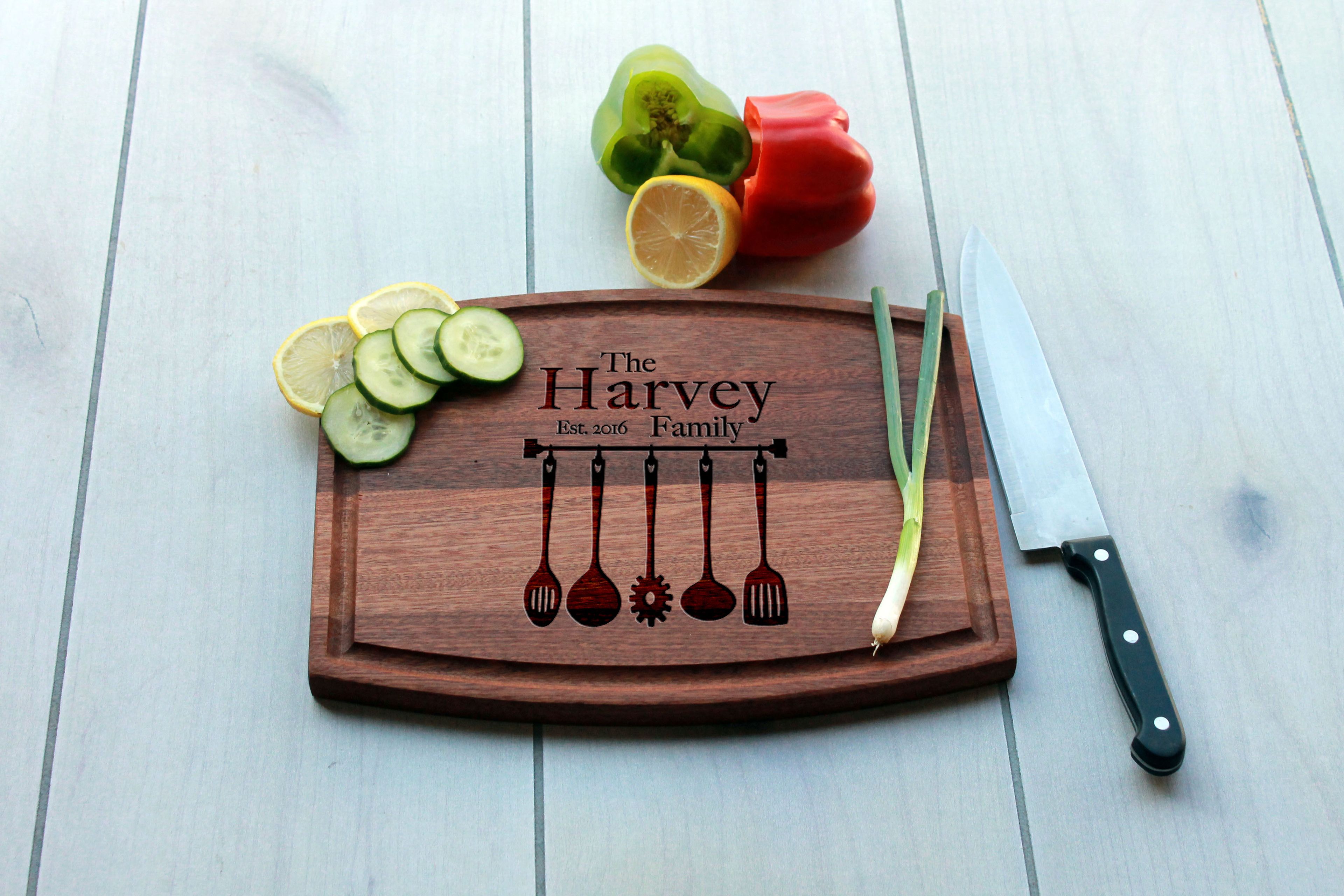 Personalized Cutting Board, Engraved Cutting Board, Custom Wedding Gift – Cba-Mah-Harvey