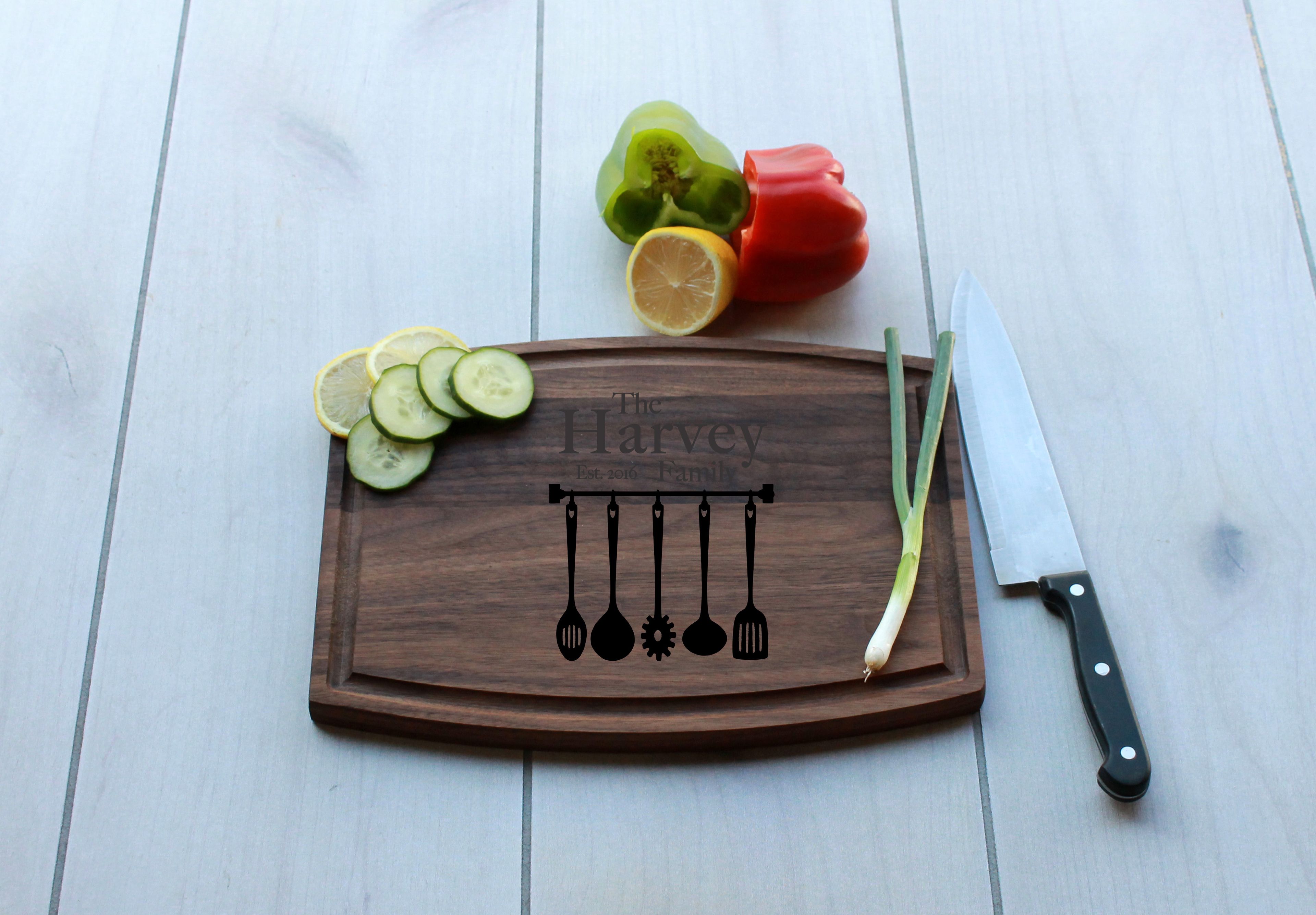 Personalized Cutting Board, Engraved Cutting Board, Custom Wedding Gift – Cba-Wal-Harvey
