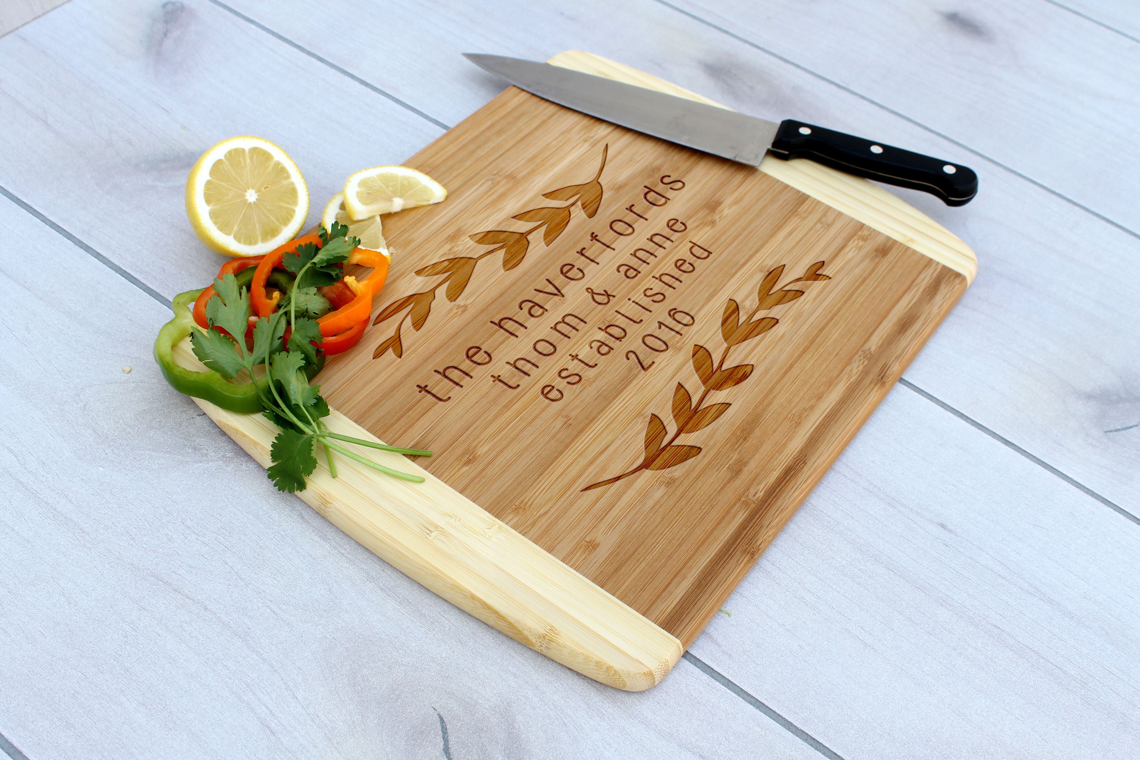 Personalized Cutting Board, Engraved Cutting Board, Custom Wedding Gift – Cb-Bam-Haverford