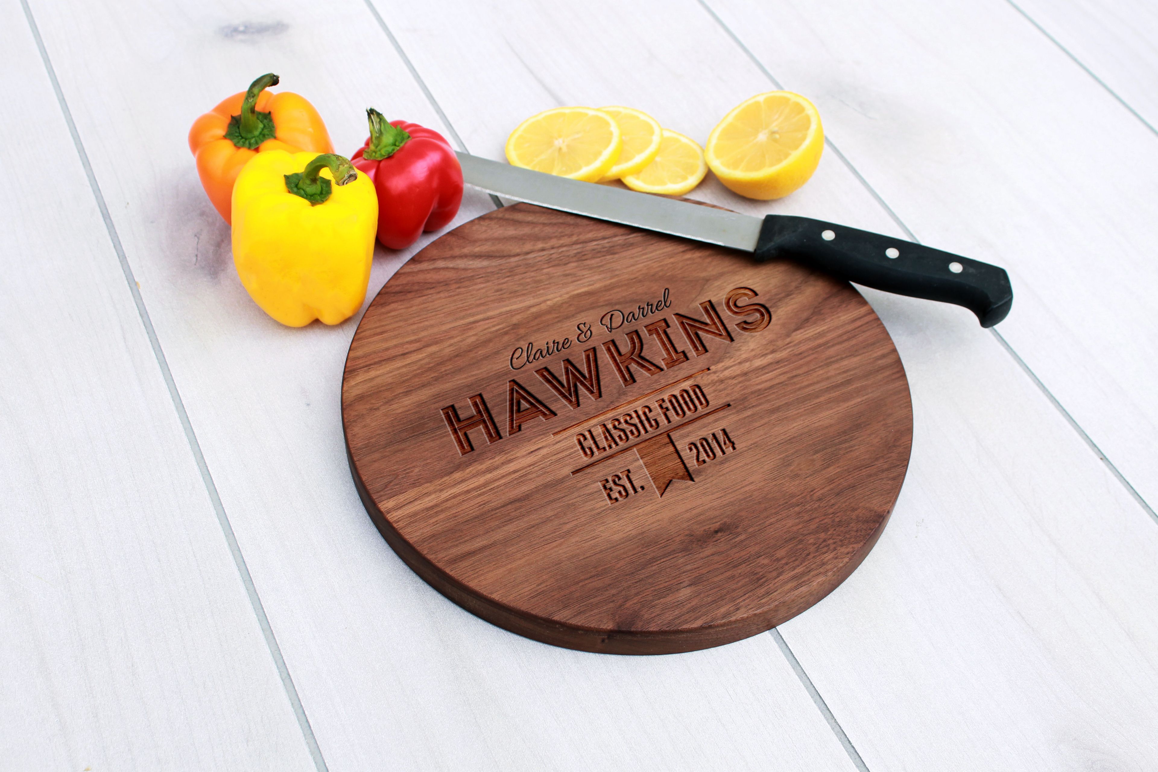 Personalized Cutting Board, Engraved Cutting Board, Custom Wedding Gift – Cbr-Wal-Hawkins