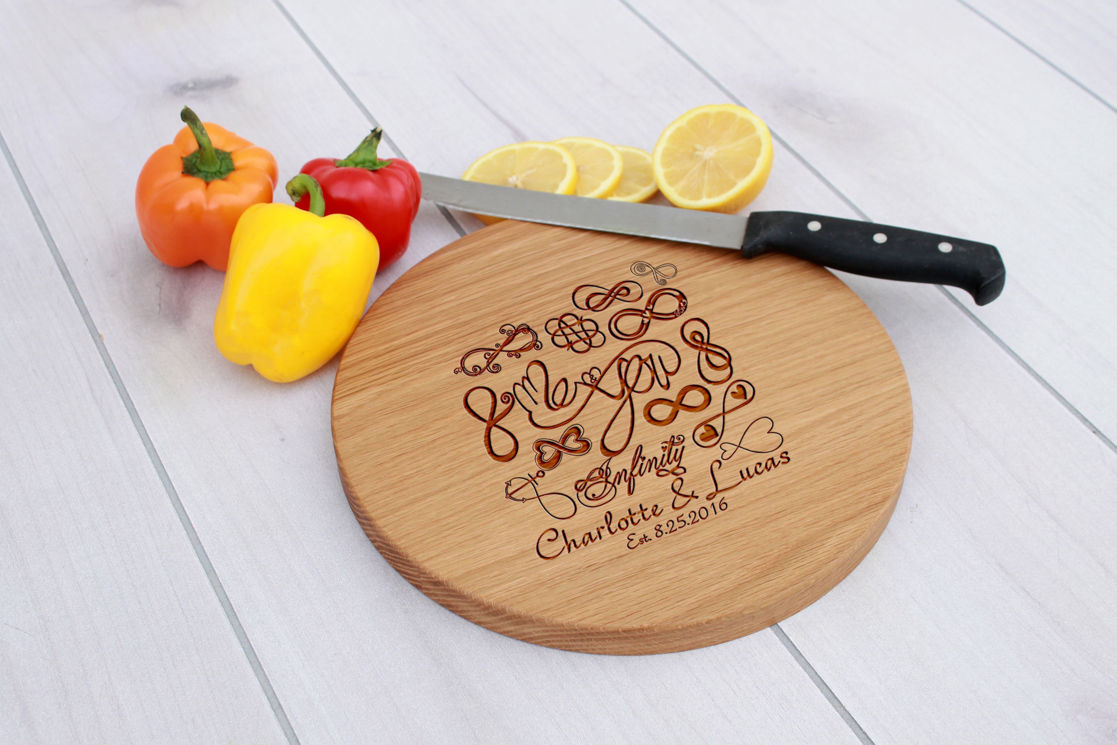 Personalized Cutting Board, Engraved Cutting Board, Wedding Gift – Cbr-Wo-Infinitycharlottelucas