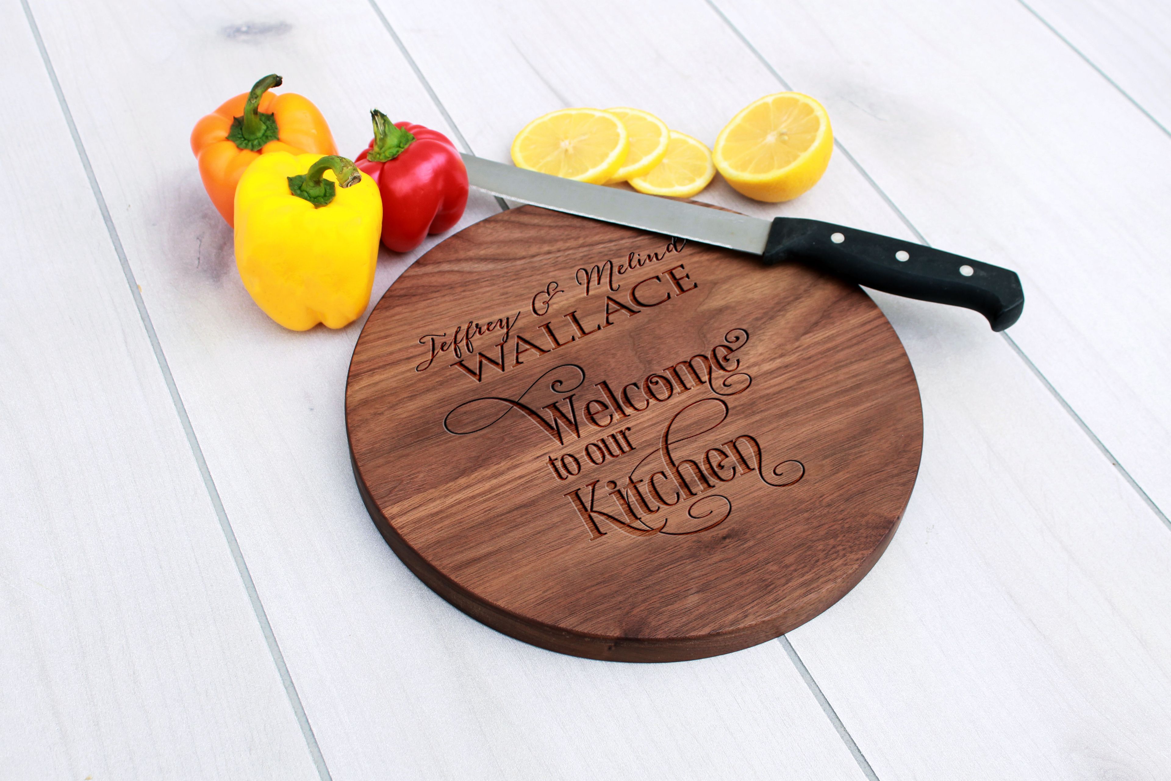 Personalized Cutting Board, Engraved Cutting Board, Custom Wedding Gift – Cbr-Wal-Jeffrey&Melinda