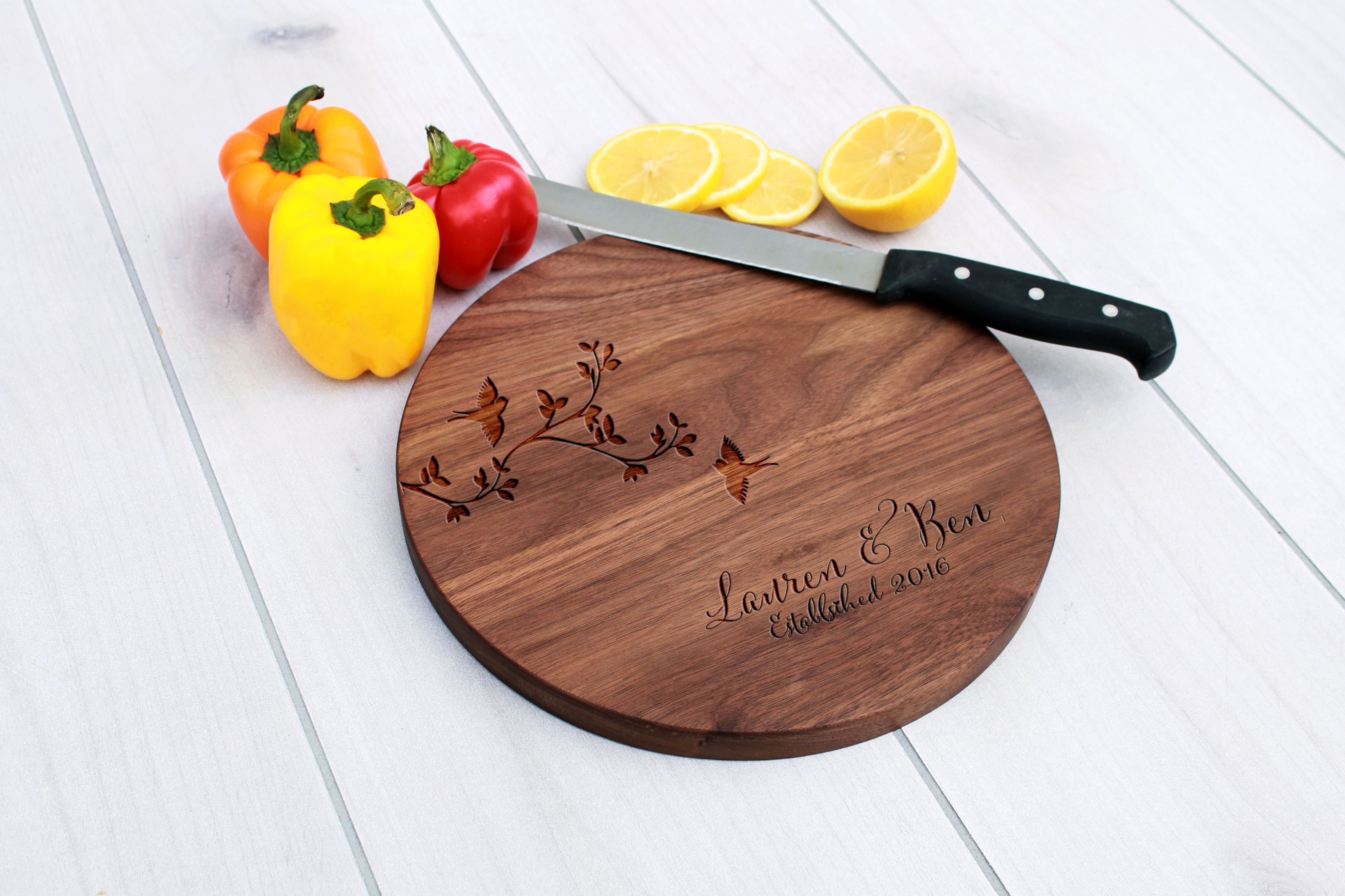 Personalized Cutting Board, Engraved Cutting Board, Custom Wedding Gift – Cbr-Wal-Laurenben