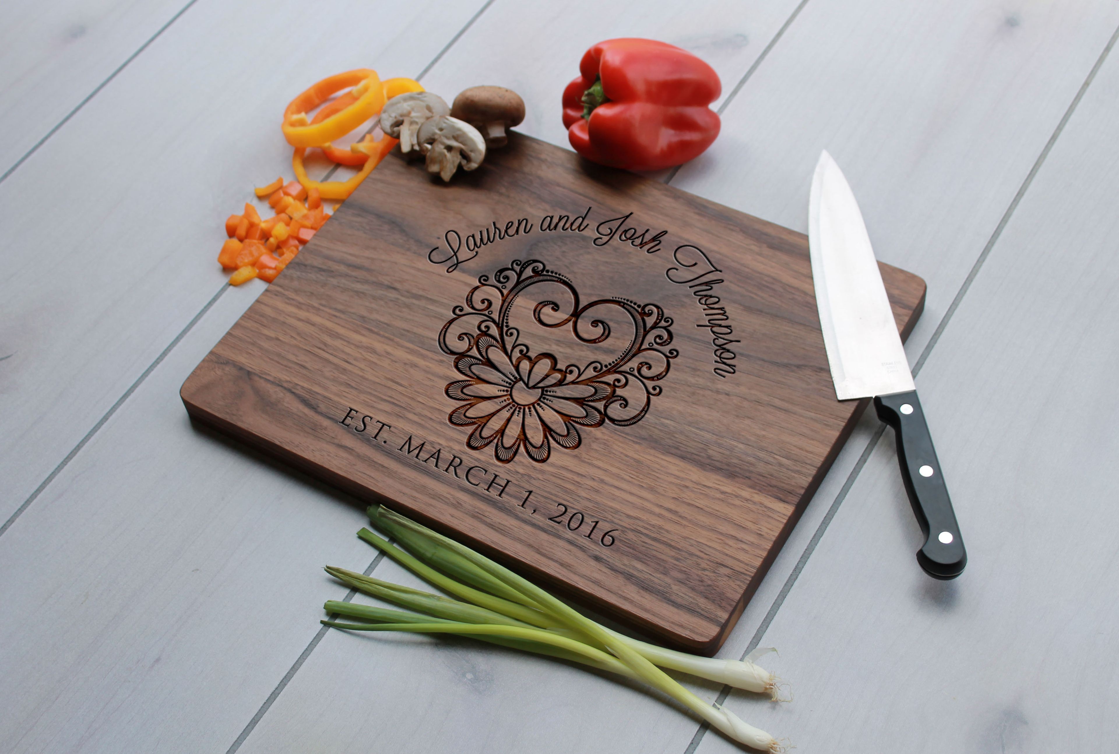 Personalized Cutting Board, Engraved Cutting Board, Custom Wedding Gift – Cb-Wal-Laurenjoshthompson