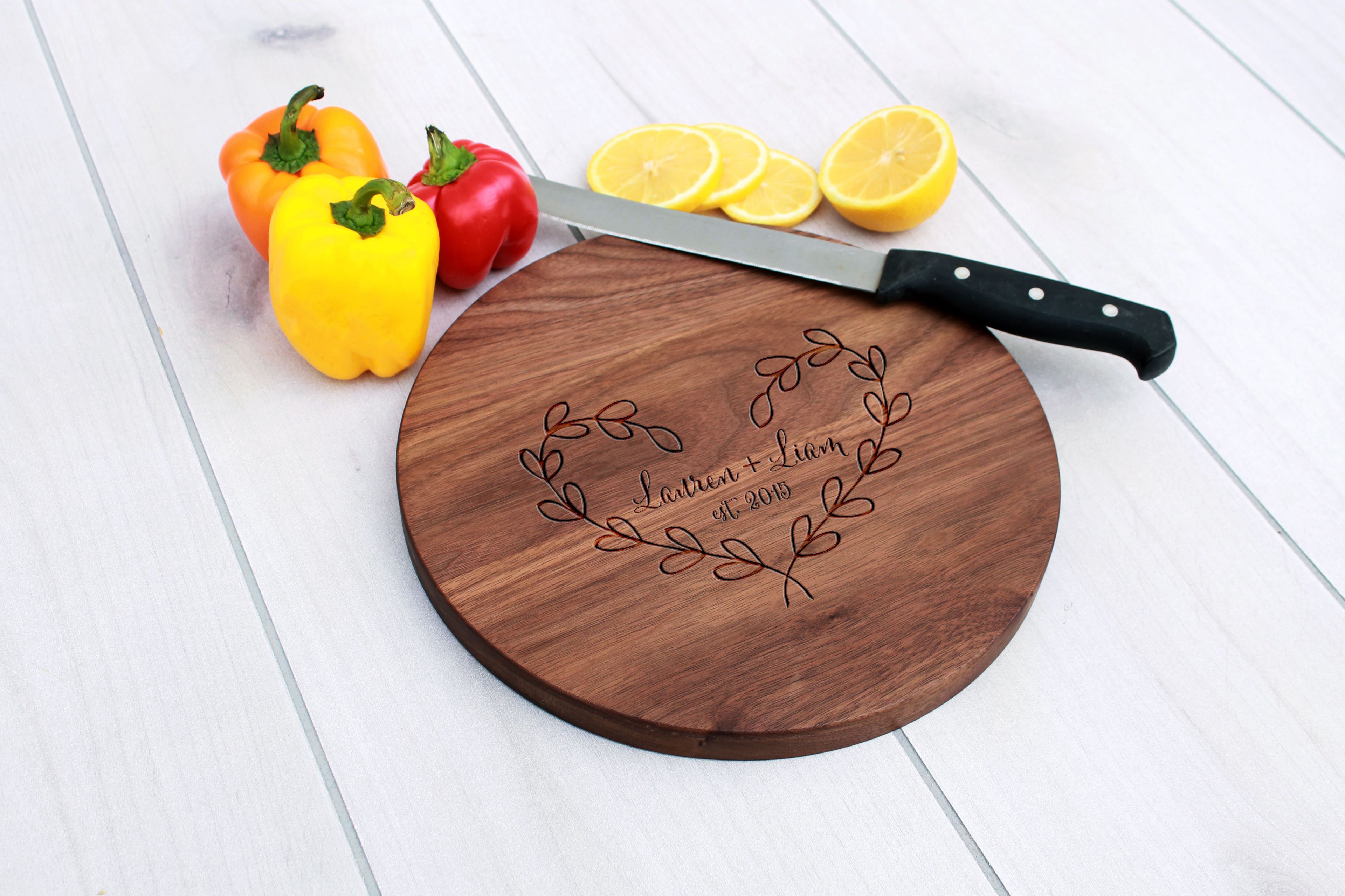 Personalized Cutting Board, Engraved Cutting Board, Custom Wedding Gift – Cbr-Wo-Laurenliam