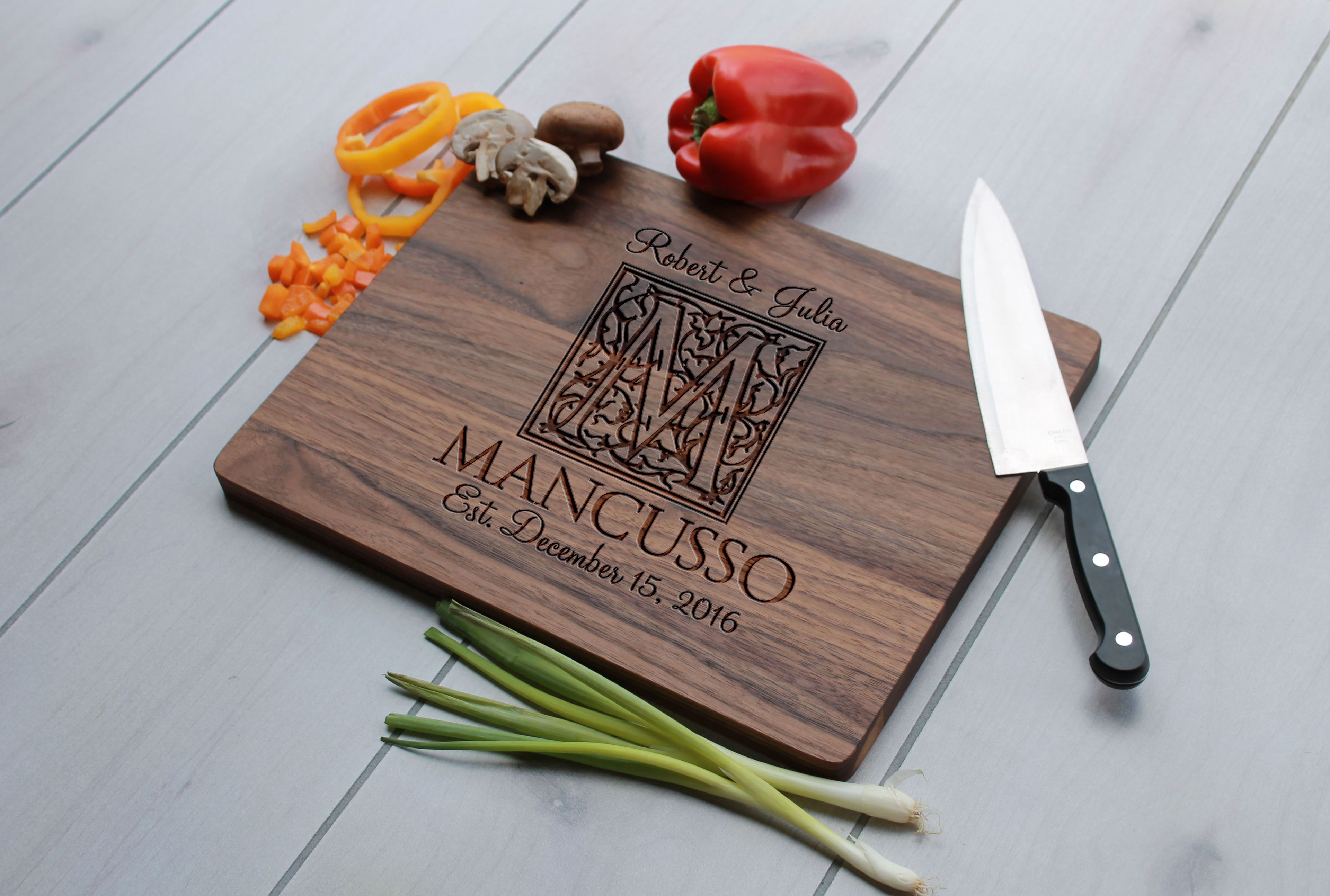 Personalized Cutting Board, Engraved Cutting Board, Custom Wedding Gift – Cb-Wal-Mancusso
