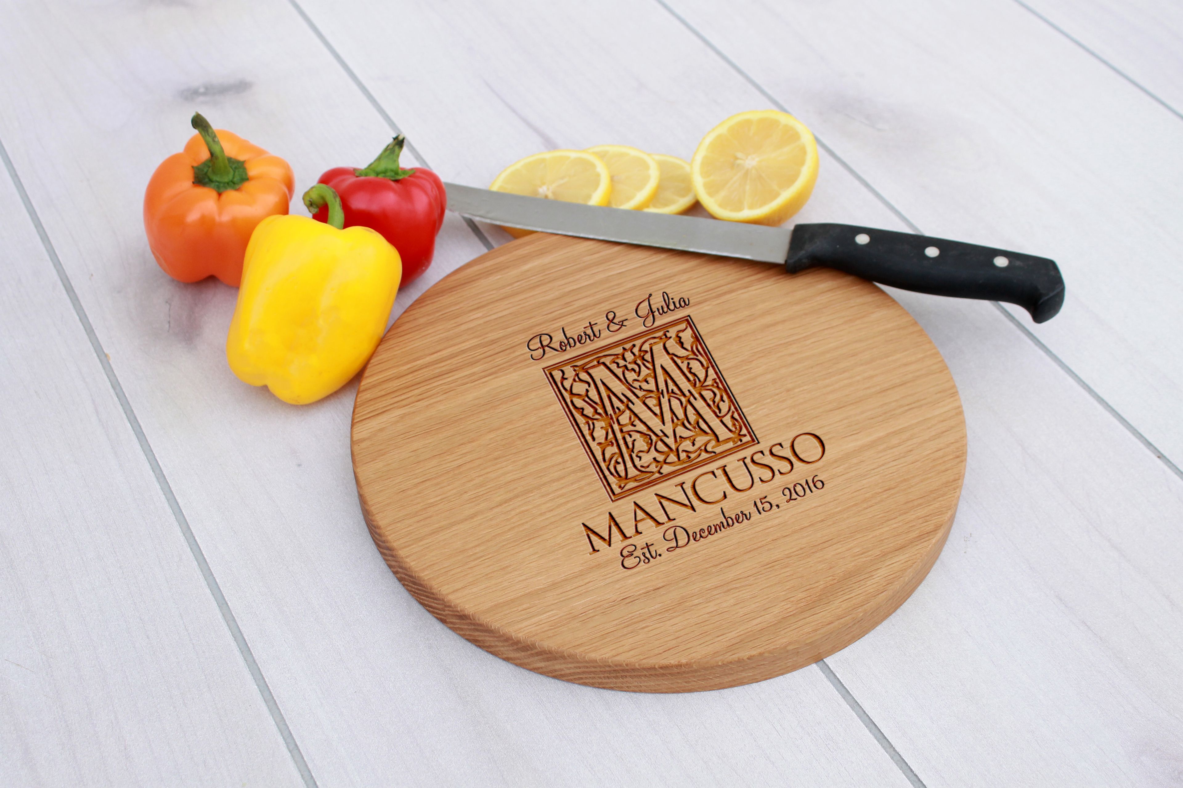 Personalized Cutting Board, Engraved Cutting Board, Custom Wedding Gift – Cbr-Wo-Mancusso