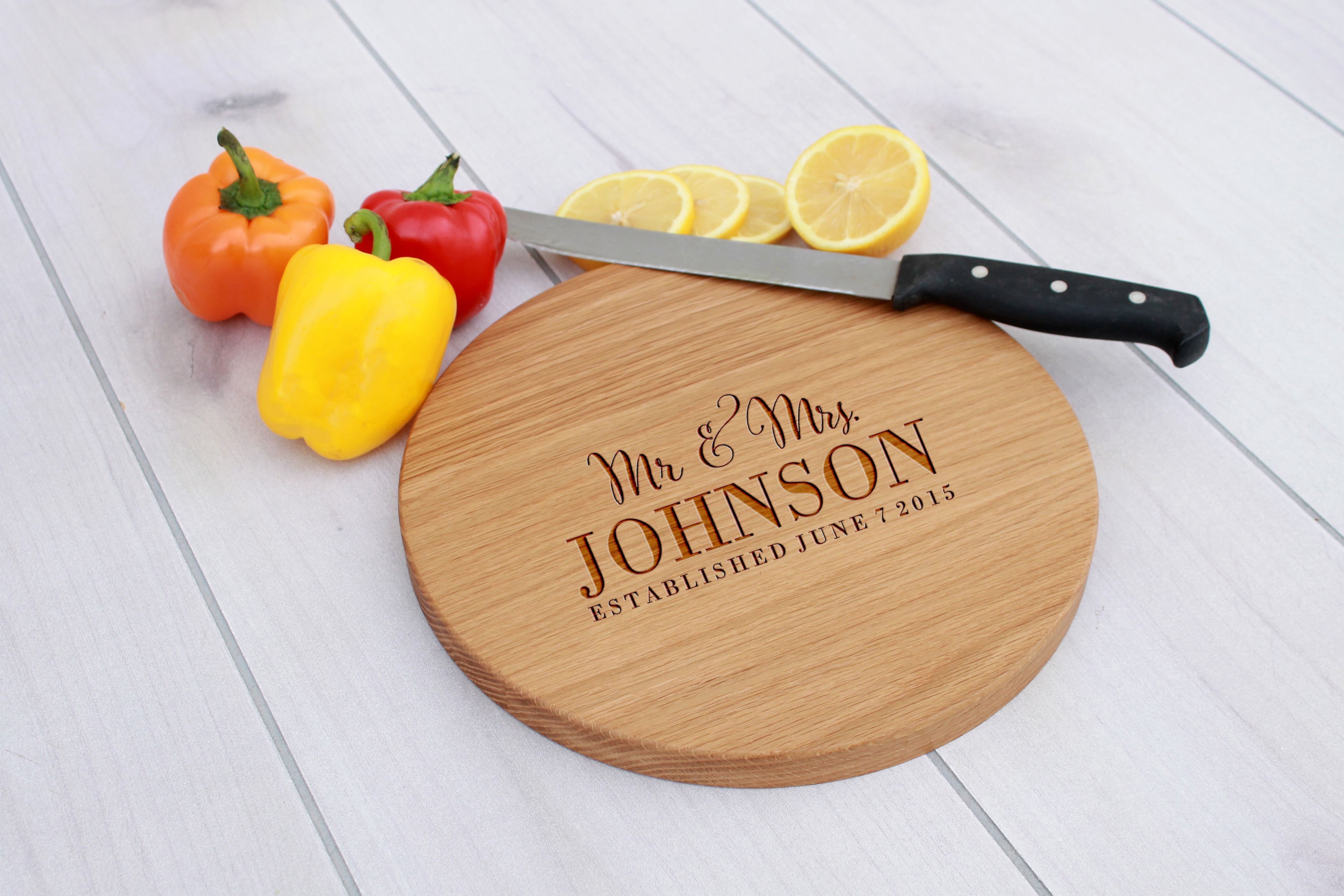 Personalized Cutting Board, Engraved Cutting Board, Custom Wedding Gift – Cbr-Wal-Mr.&Mrs.Johnson
