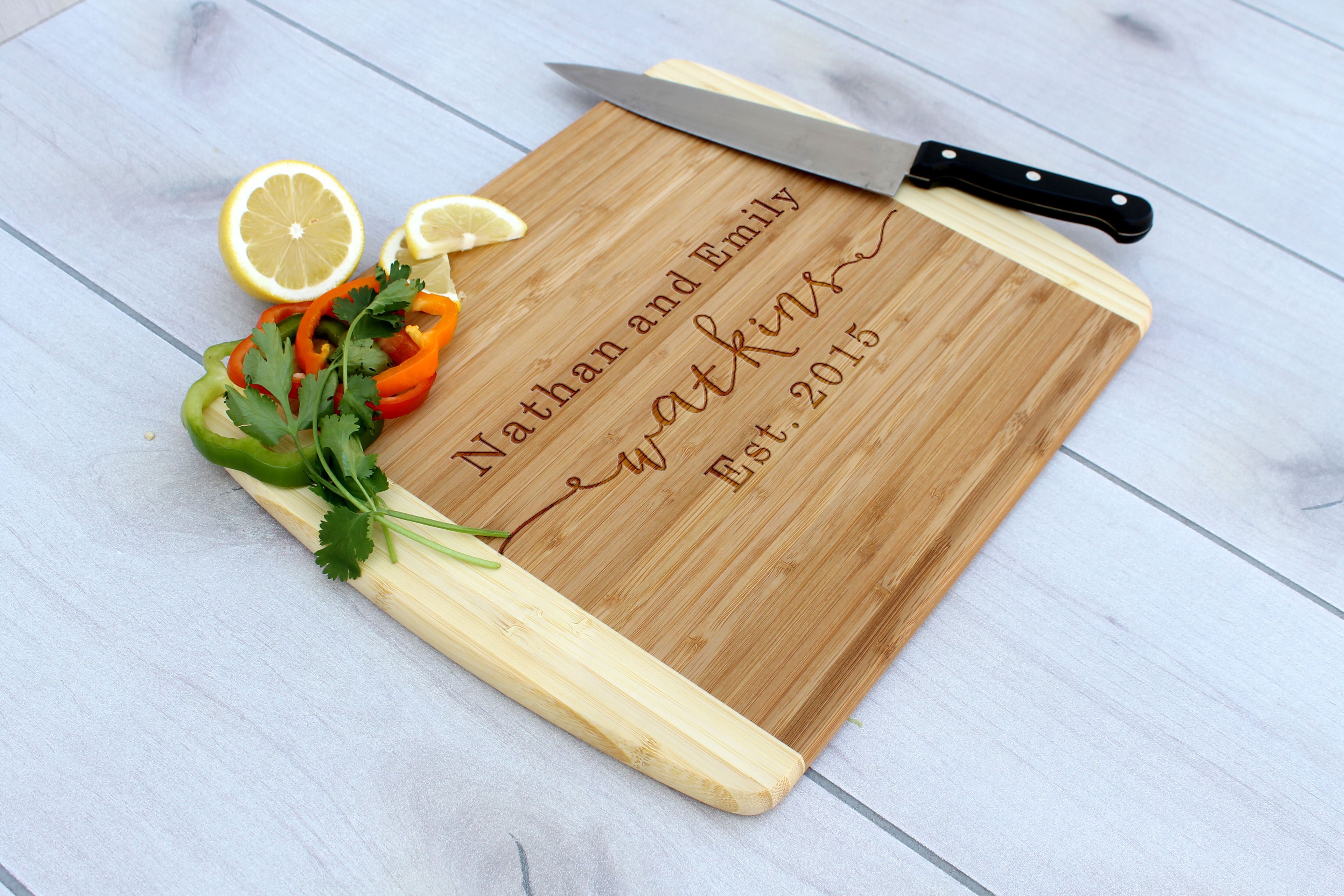 Personalized Cutting Board, Engraved Cutting Board, Custom Wedding Gift – Cb-Bam-Watkins