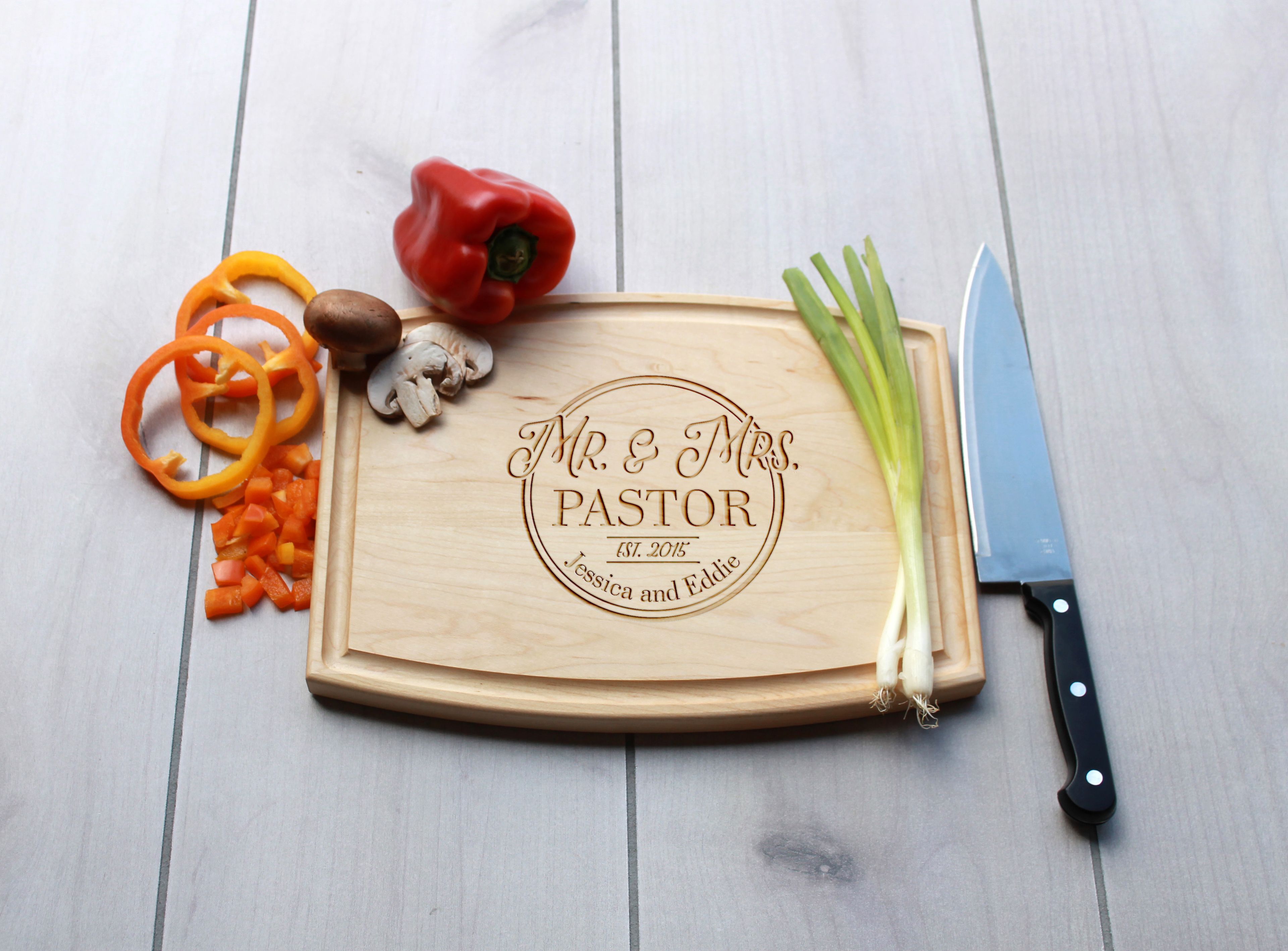 Personalized Cutting Board, Engraved Cutting Board, Custom Wedding Gift – Cba-Map-Pastor