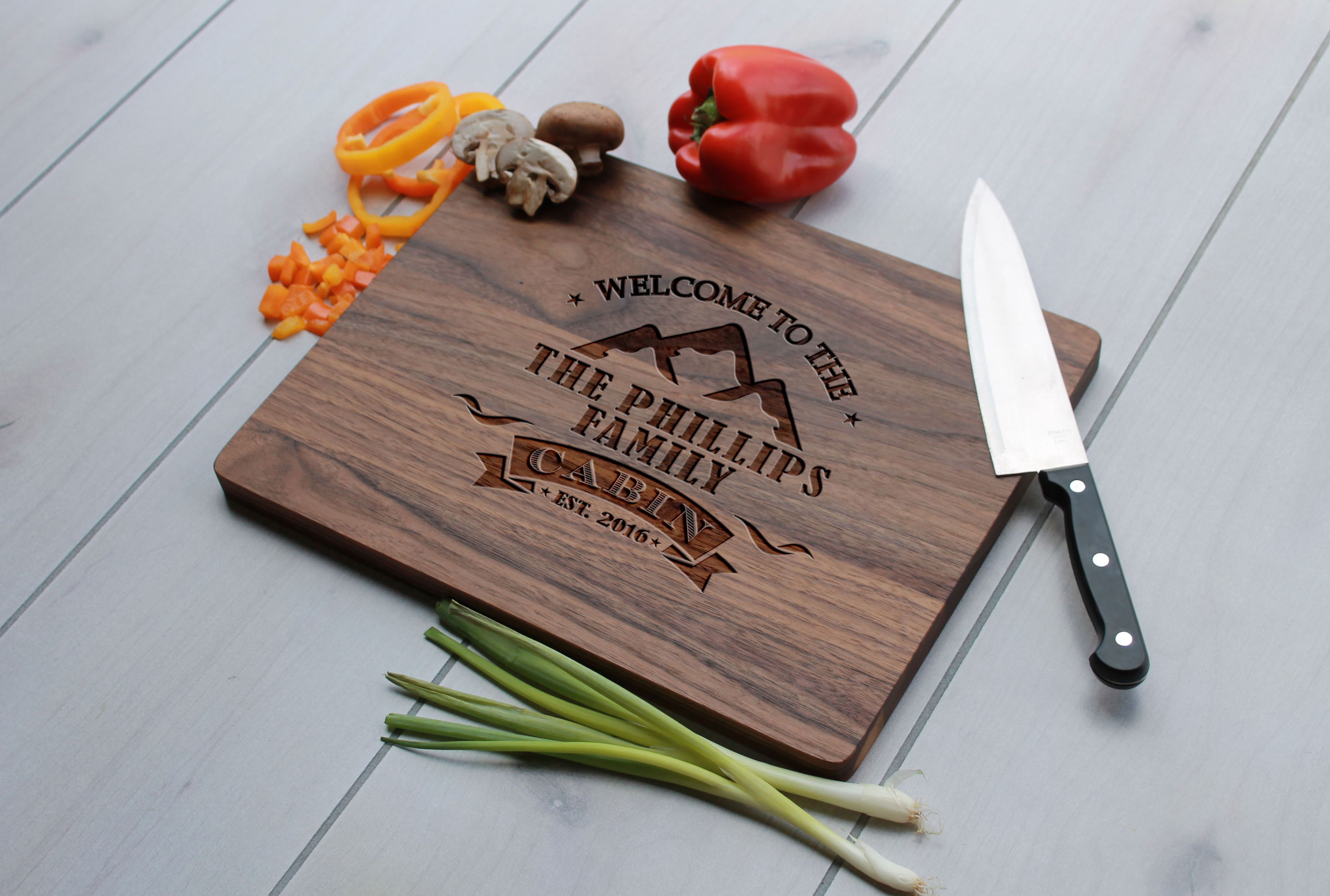 Personalized Cutting Board, Engraved Cutting Board, Custom Wedding Gift – Cb-Wal-Phillips Cabin