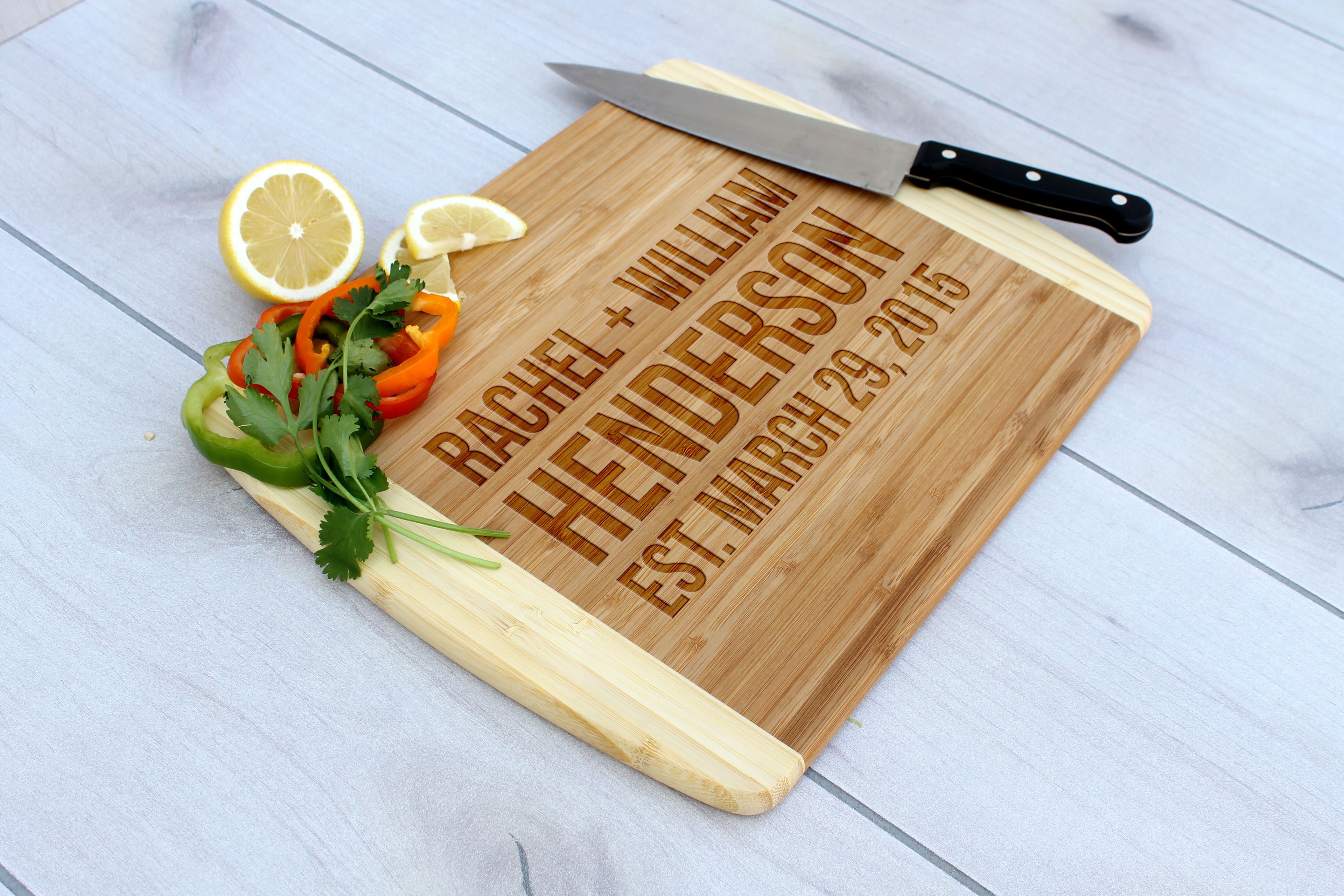Personalized Cutting Board, Engraved Cutting Board, Custom Wedding Gift – Cb-Bam-Henderson