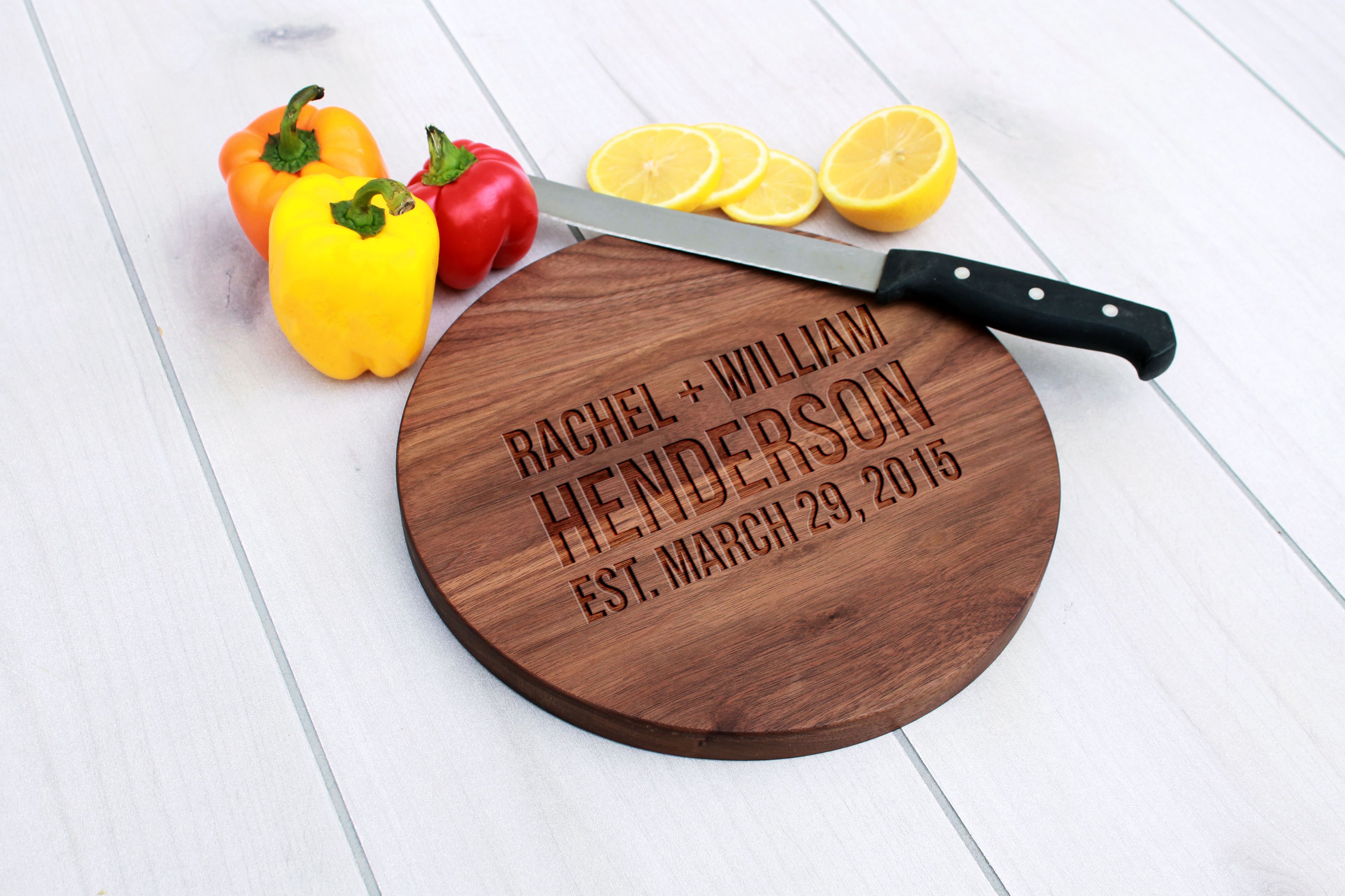 Personalized Cutting Board, Engraved Cutting Board, Wedding Gift – Cbr-Wal-Rachelwilliamhenderson