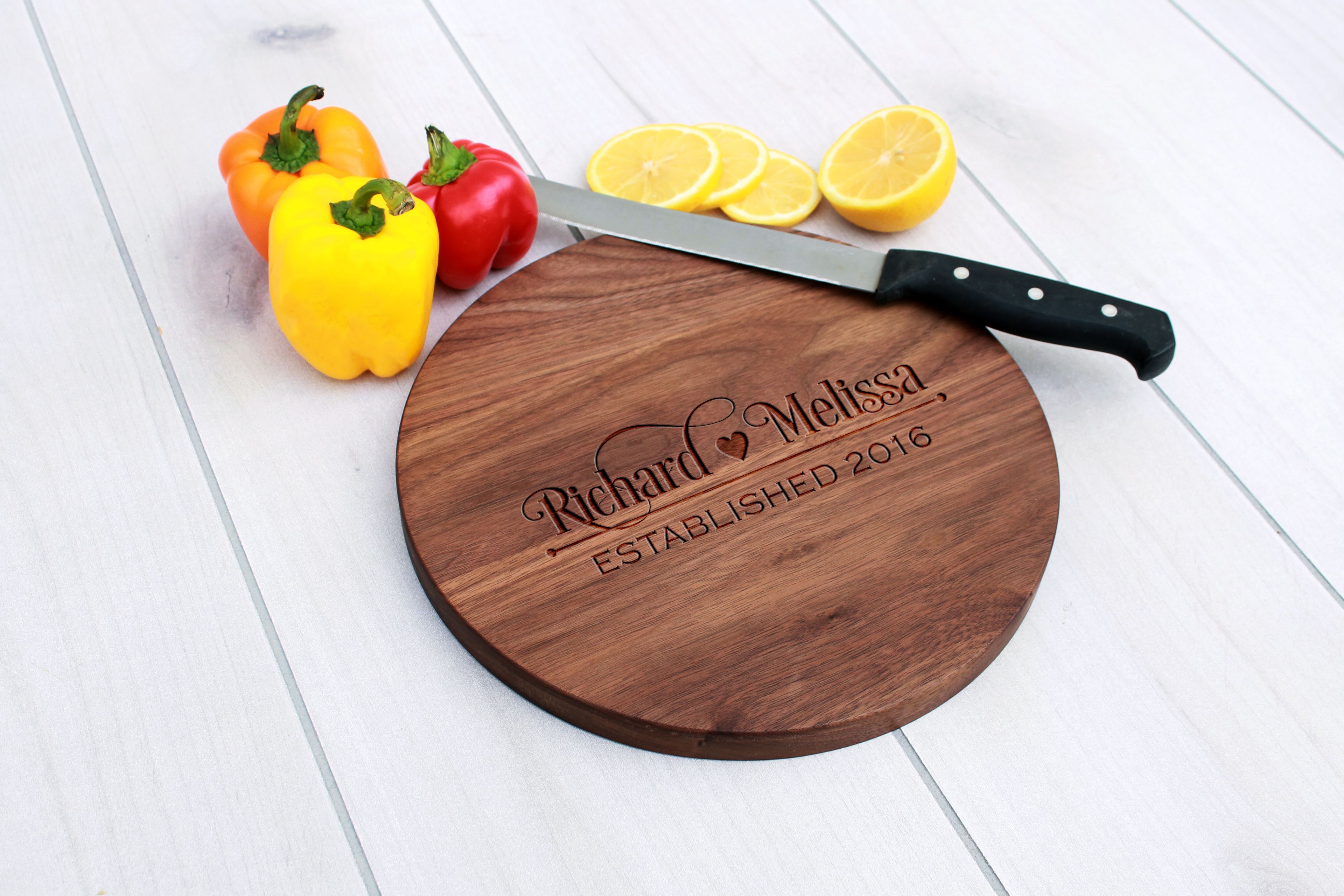 Personalized Cutting Board, Engraved Cutting Board, Custom Wedding Gift – Cbr-Wal-Richardmelissa
