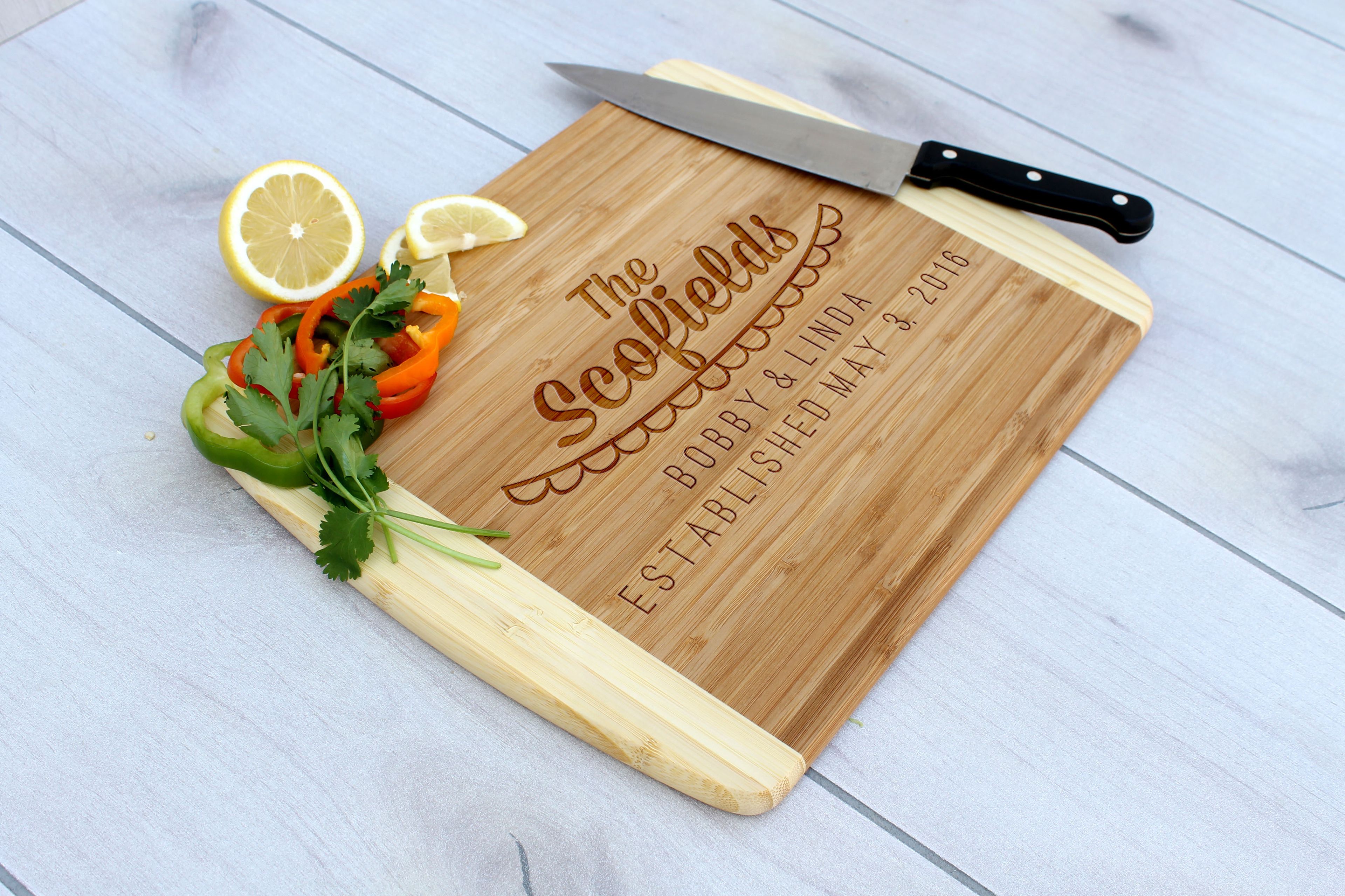 Personalized Cutting Board, Engraved Cutting Board, Custom Wedding Gift – Cb-Bam-Scofields