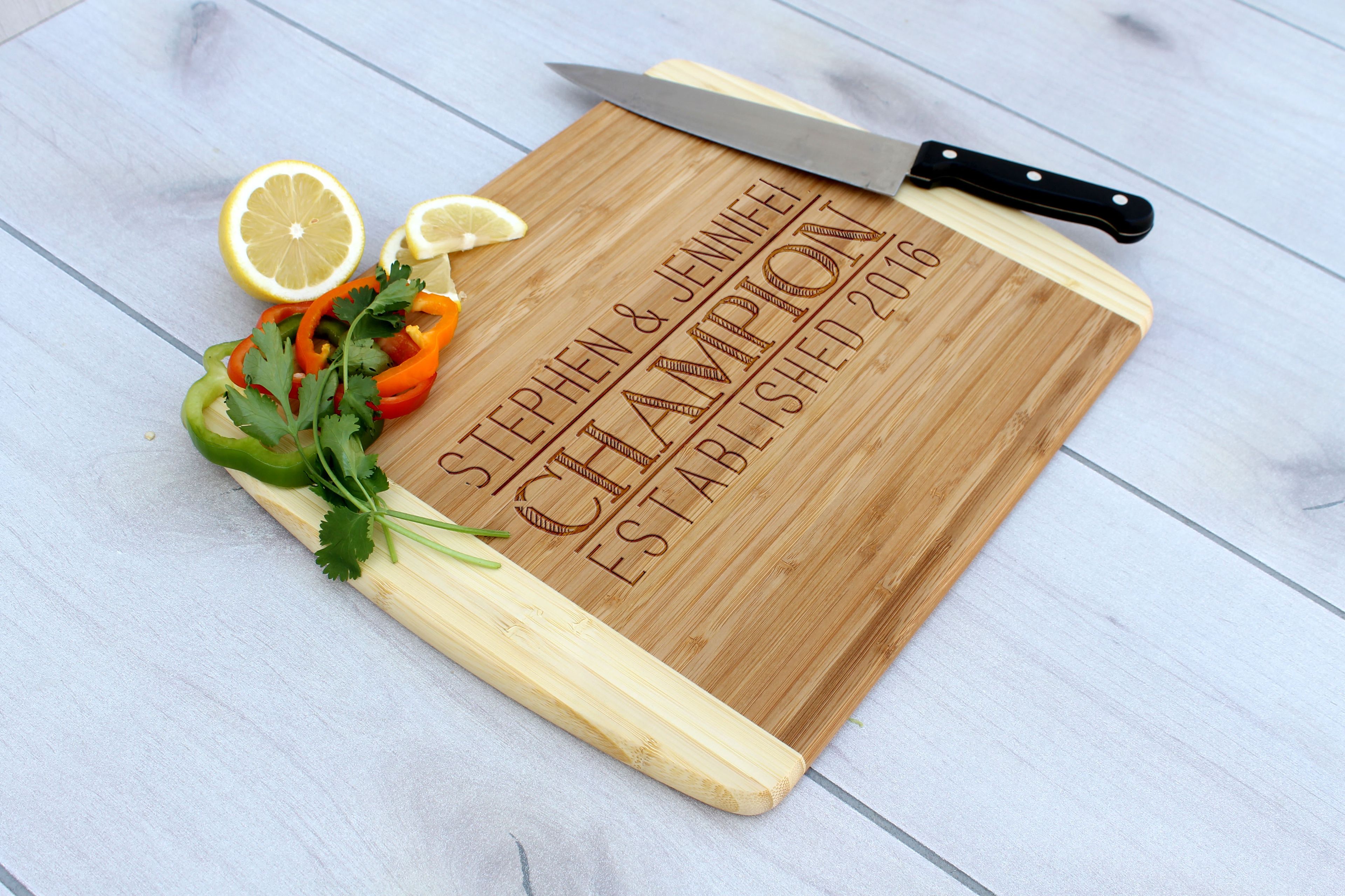 Personalized Cutting Board, Engraved Cutting Board, Custom Wedding Gift – Cb-Bam-Champion
