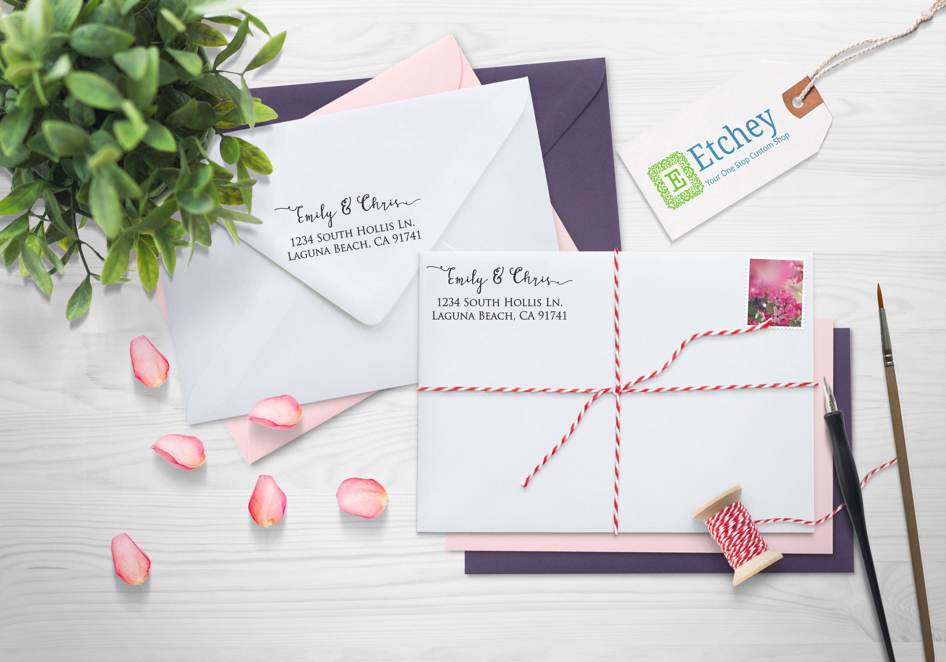 Personalized Self Inking Return Address Stamps --Si-4927-Emily Chris